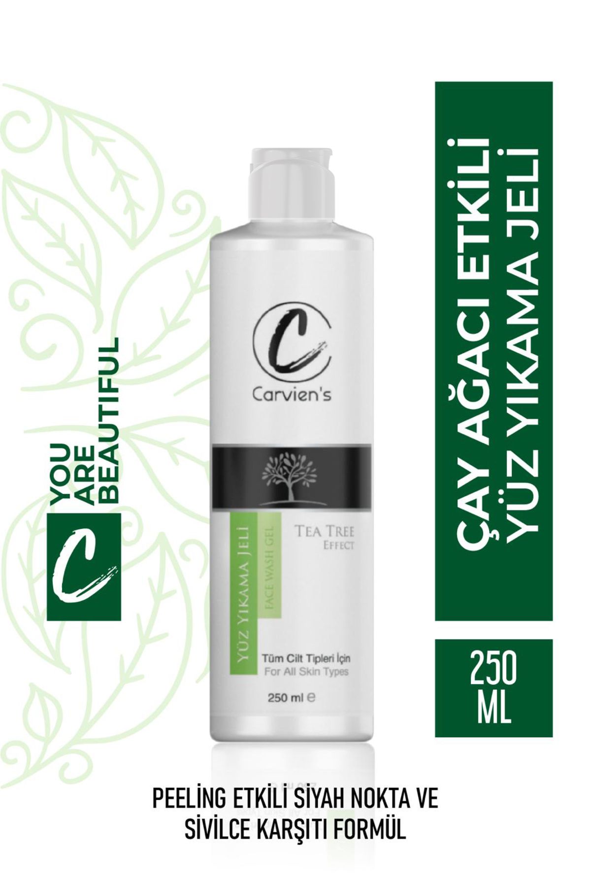 Carvien's Çay Ağacı Yağlı Yüz Yıkama Jeli - Akne & Karşıtı | Yağlı Ve Karma Ciltler Için 250 ml — CRVNS001