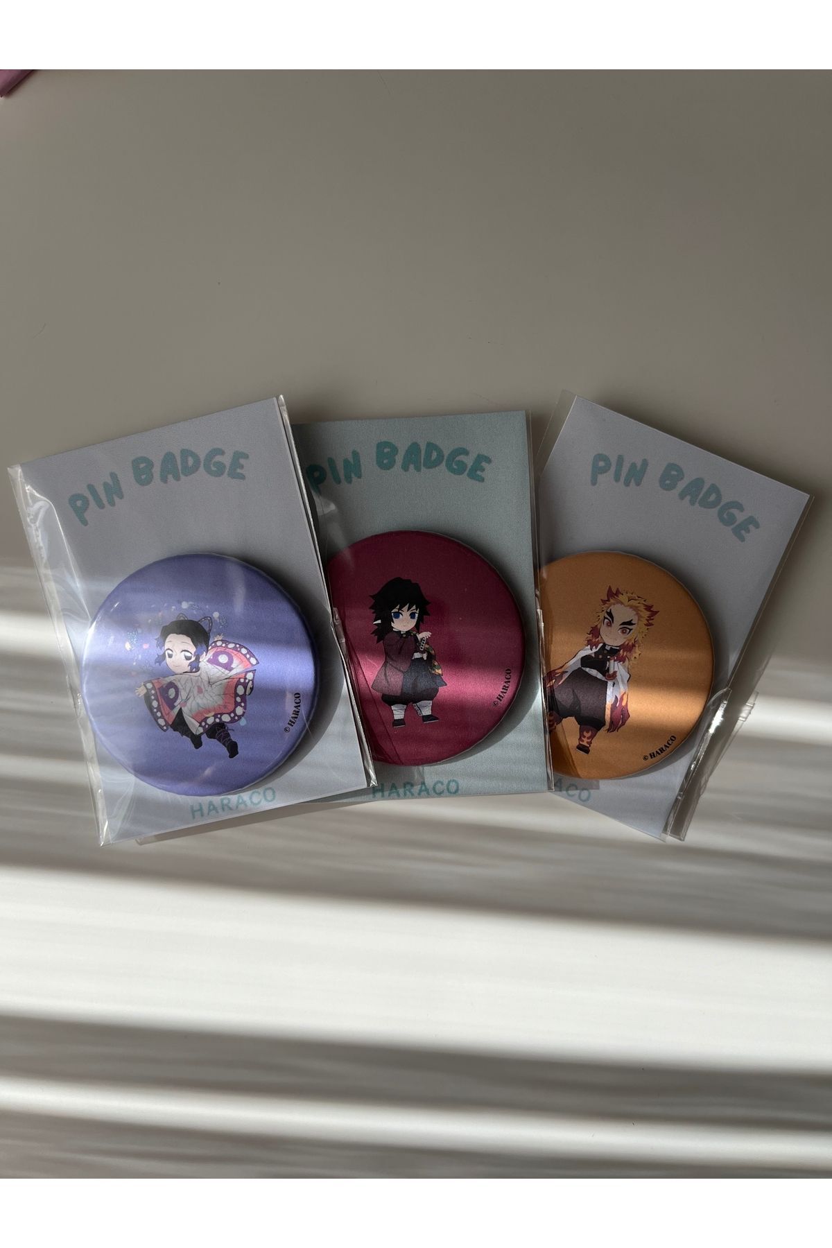 Demon Slayer Anime 3-Piece Anime Badge (SHİNOBU, GIYU and RENGOKU)