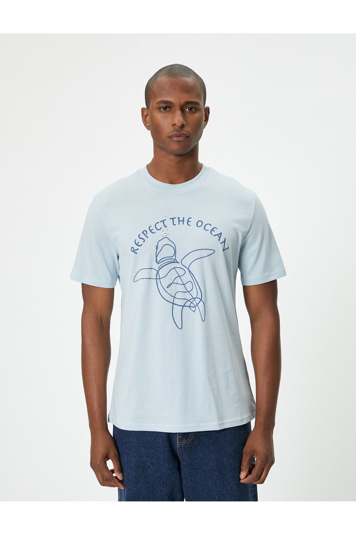 تیشرت مردانه آبی کوتون | SS0000000035851 اورجینال - تصویر 3