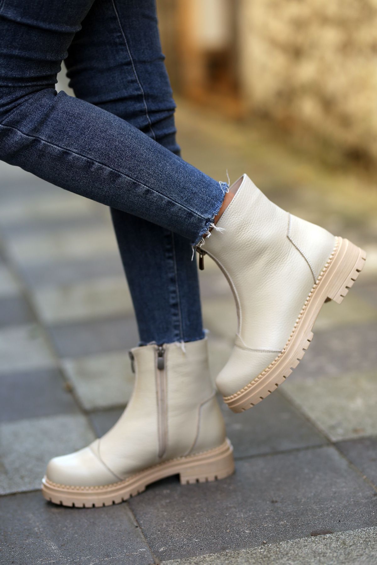 بوت مردانه بژ EREN SHOES BAG | İSLAND اورجینال - تصویر 5