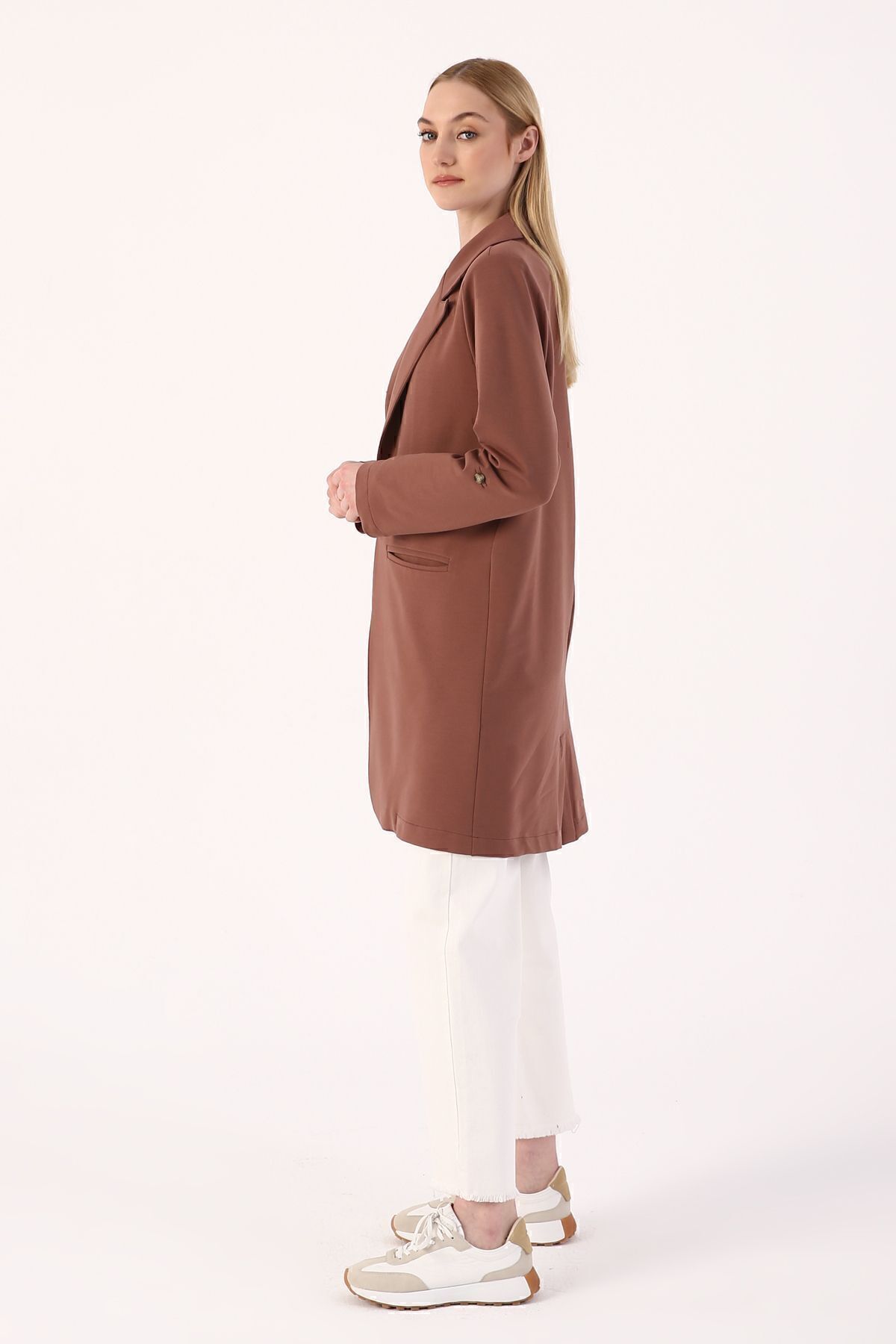 ALLDAY-Hot Chocolate Single Button Combed Cotton Jacket 3