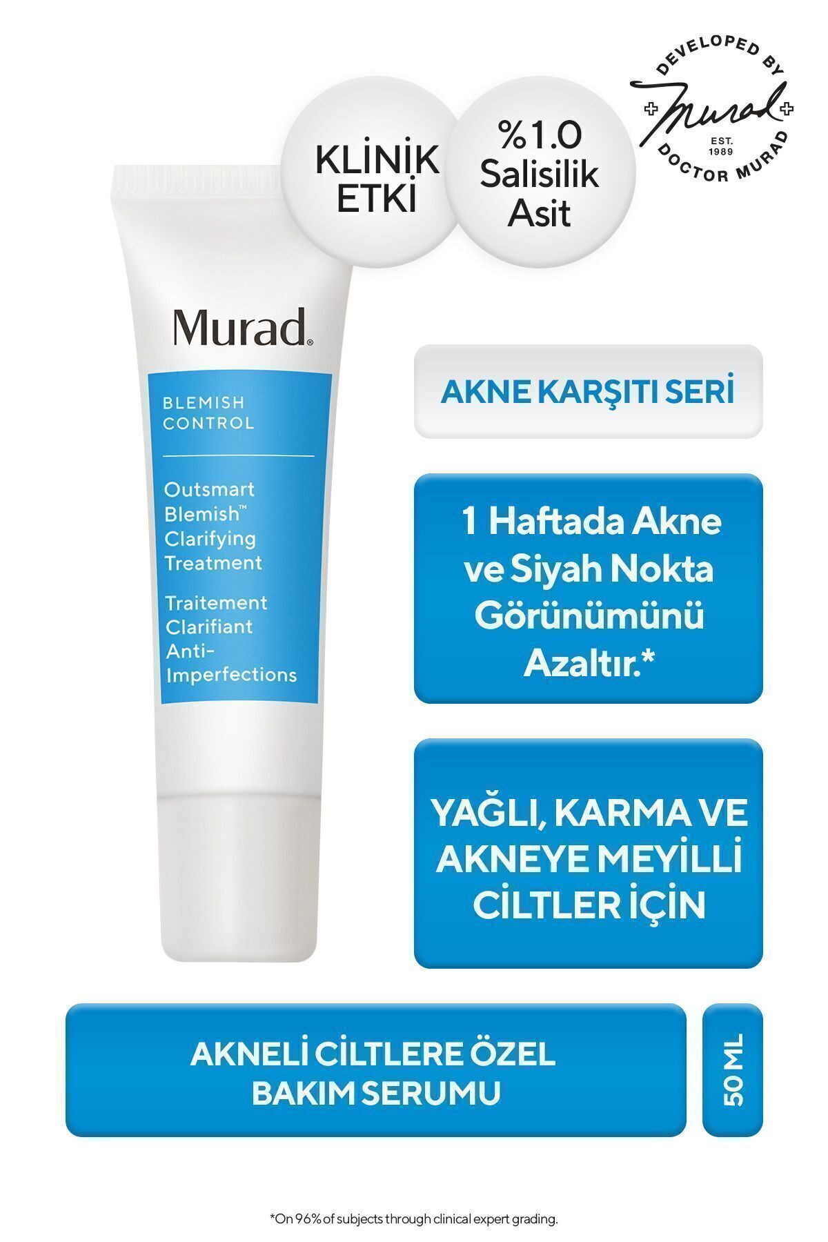 Murad Sivilceli Ciltlere Özel Bakım Serumu - Outsmart Clarifying Treatment 50ml — 767332800943