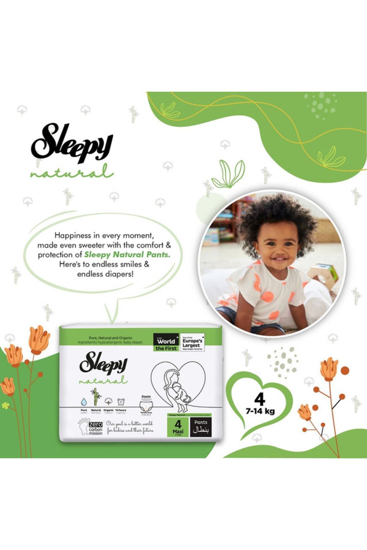 Sleepy-Natural Pants Size 4 | 120 Count | 4X30 Comfort | Hypoallergenic | 100% Dryness 3