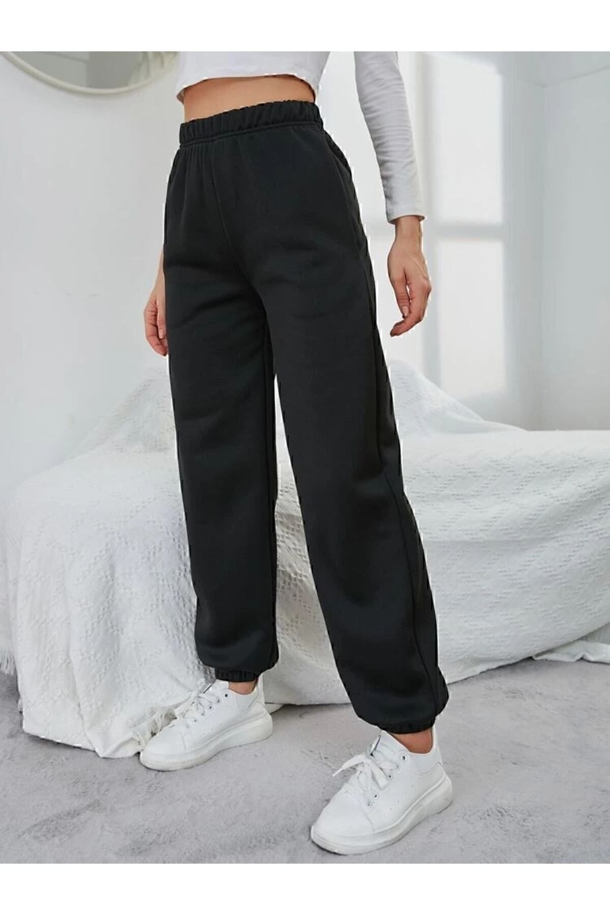 Vengeance Outlet Pantaloni De Trening Negri Pentru Femei Cu Talie Elastică Și Buzunare Pe Picior Unisex - M