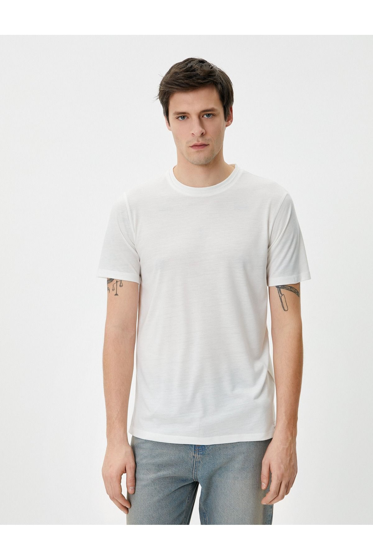 تیشرت مردانه سفید کوتون | SS0000000035827 اورجینال - تصویر 3