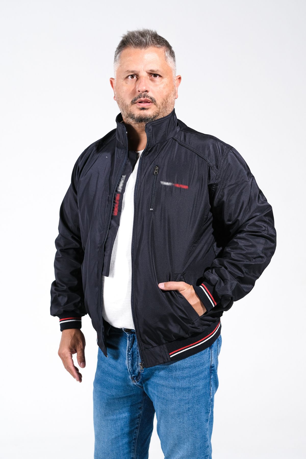 کاپشن سایز بزرگ مردانه آبی سرمه ای DERİNMAVİTASARIM | TMY-001 اورجینال - تصویر 3