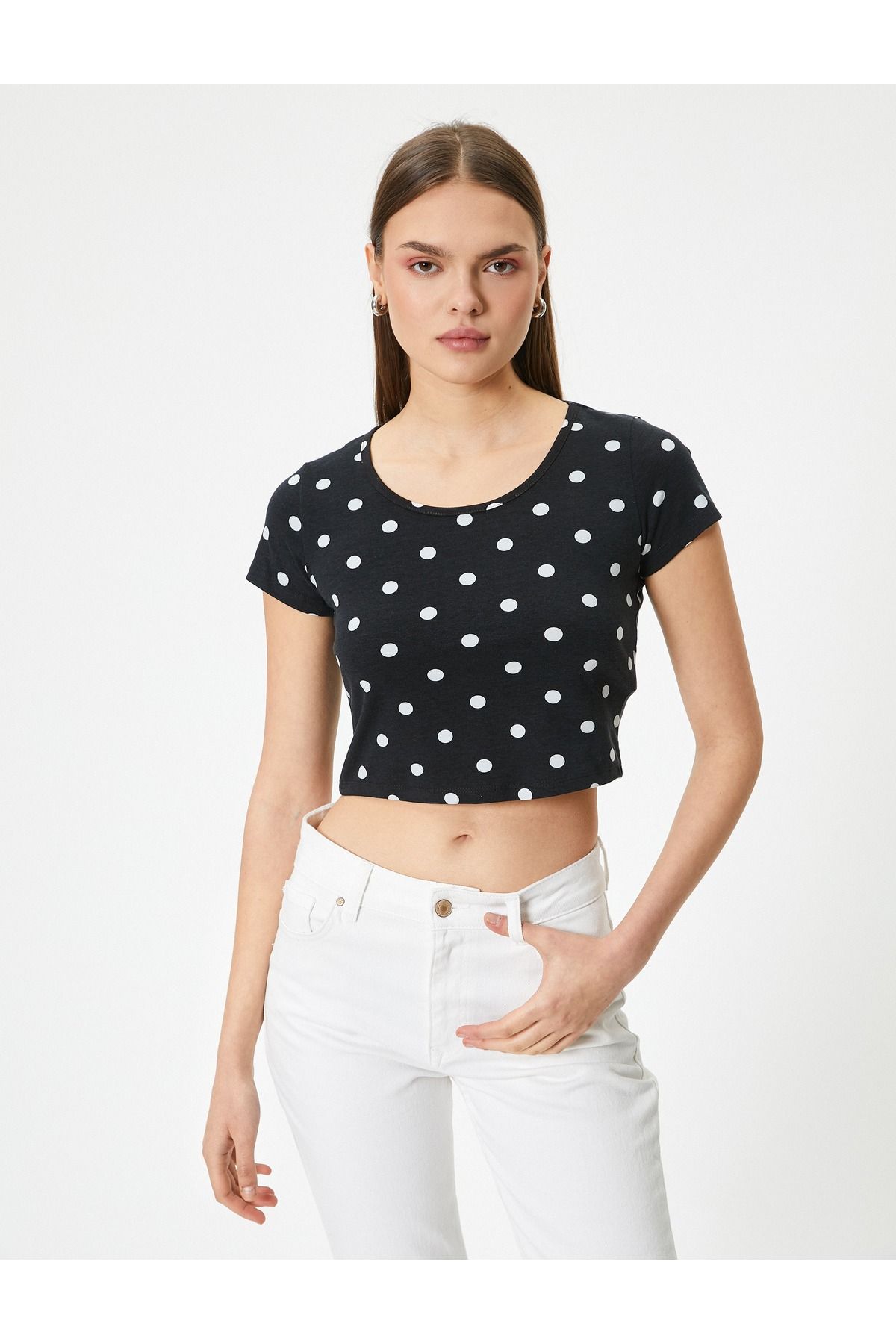 تیشرت زنانه مشکی کوتون | SS0000000035541 اورجینال - تصویر 3