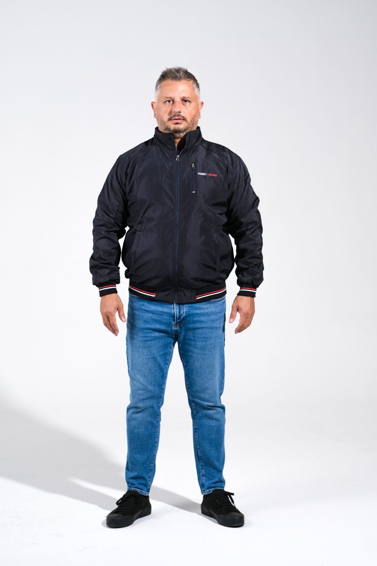 کاپشن سایز بزرگ مردانه آبی سرمه ای DERİNMAVİTASARIM | TMY-001 اورجینال - تصویر 2