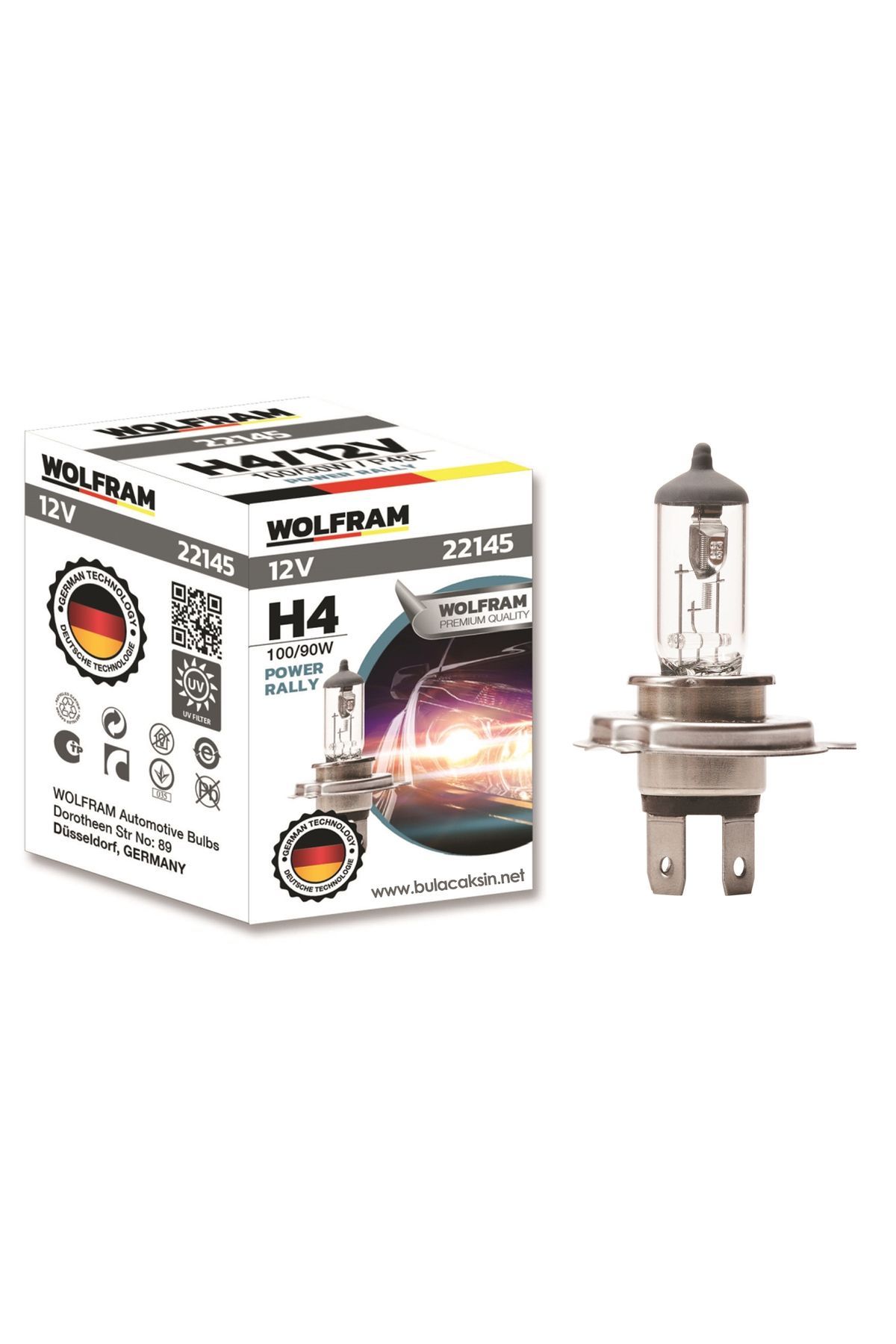 Ampul H4 12v 100/90w Tırnaklı P43t 1 Adet