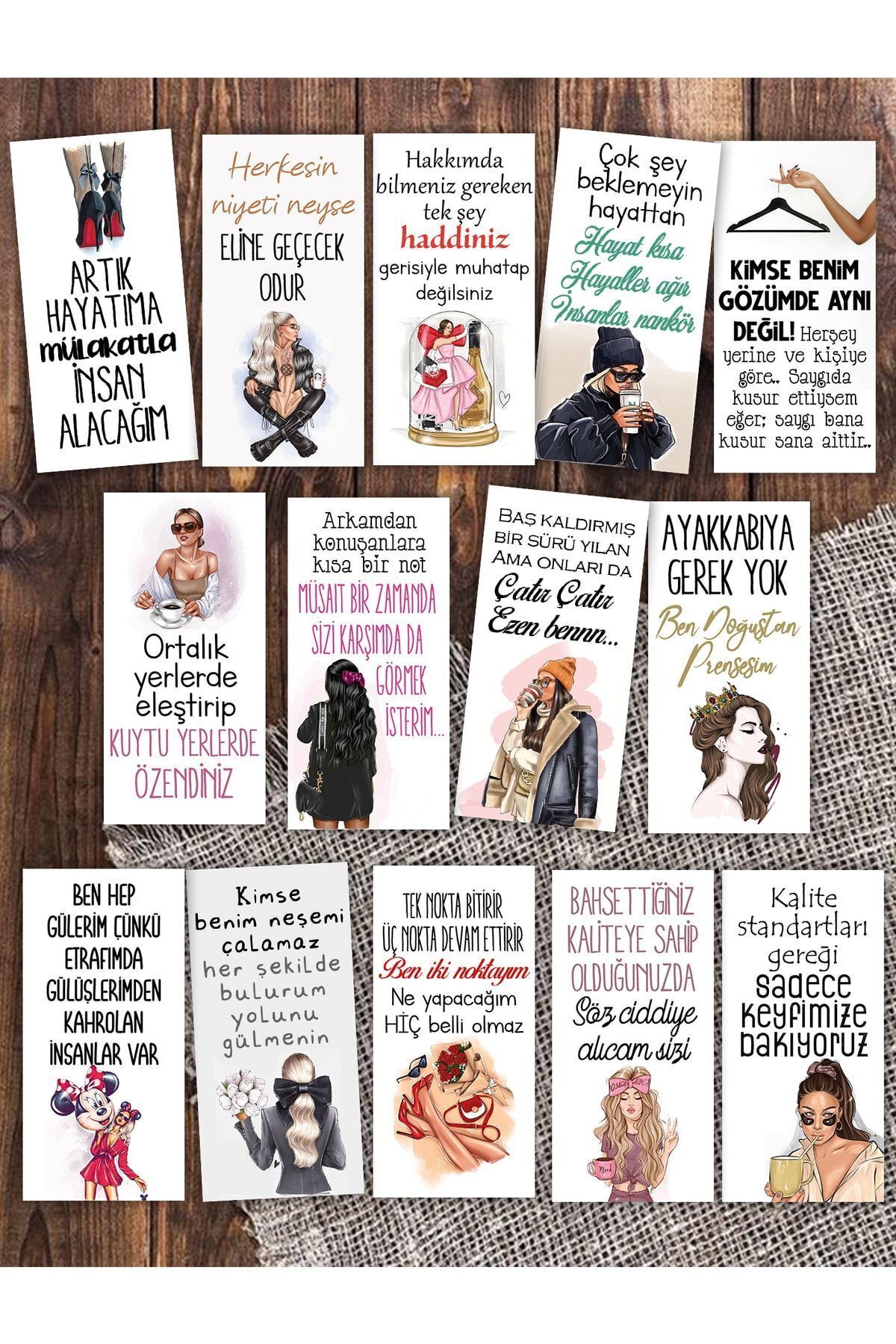 Pankart Evi Motto 14 Adet Sunum Kahve Kartları