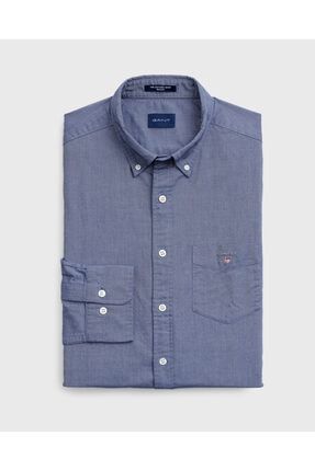 Erkek Mavi Regular Fit Oxford Gömlek 7022