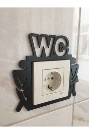 Siyah Ahşap Wc Priz Çerçevesi -priz Kenarı Ev Dekorasyon Banyo Tuvalet Ofis Cafe Için Duvar Dekoru NT0B10507
