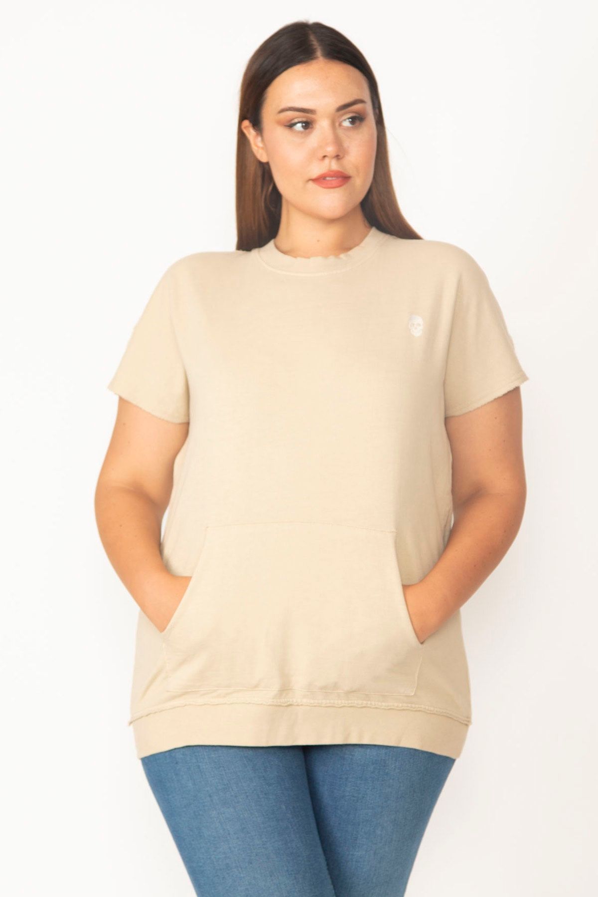 Şans Große Größen in Sweatshirt Braun Relaxed Fit Fast ausverkauft