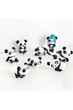 Panda Set 7 Parça Teraryum Obje Minyatür Obje Teraryum Aksesuar Teraryum Süsü himipanda7parça