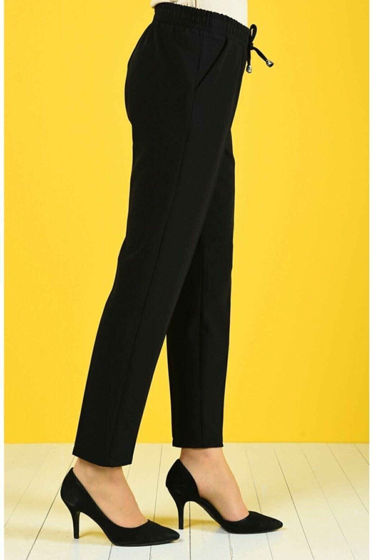 MODA UGS Чорні жіночі брюки з морквою на резинці