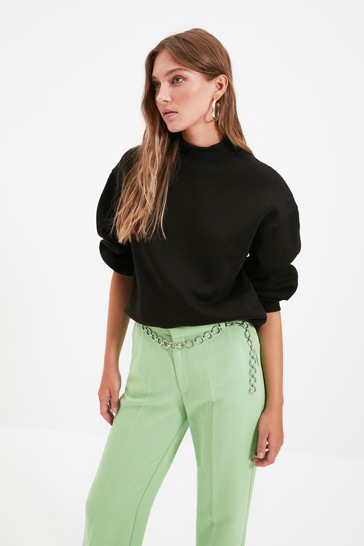 Trendyol Collection Sweatshirt - Black - Relaxed fit