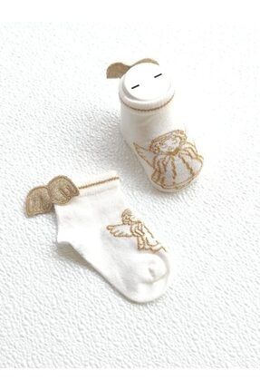 Bebek Krem Gold Angel Melek Kanatlı Soket Çorap eki-angel-sk