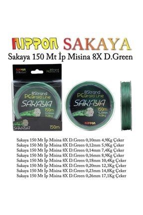 Sakaya 150 Mt Ip Misina 8x D.green 0,18 Mm P5528S200