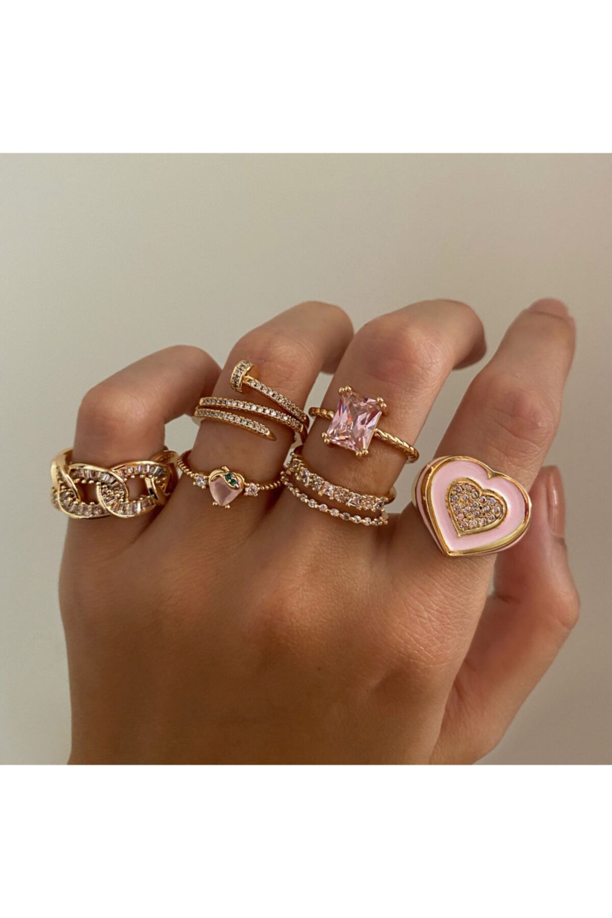 Light pink 2024 heart ring