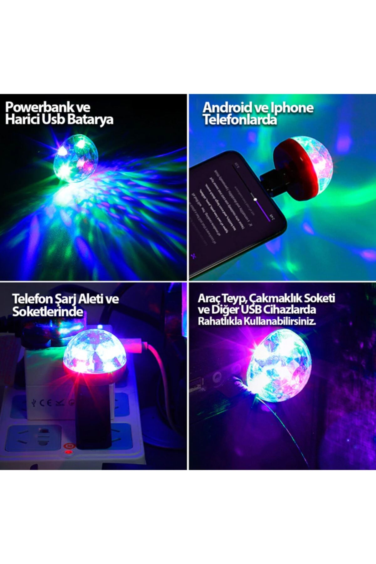 MeyZone Sound-Sensitive In-Car Sound-Sensitive Led Usb Lamp Disco Lights  Disco Ball