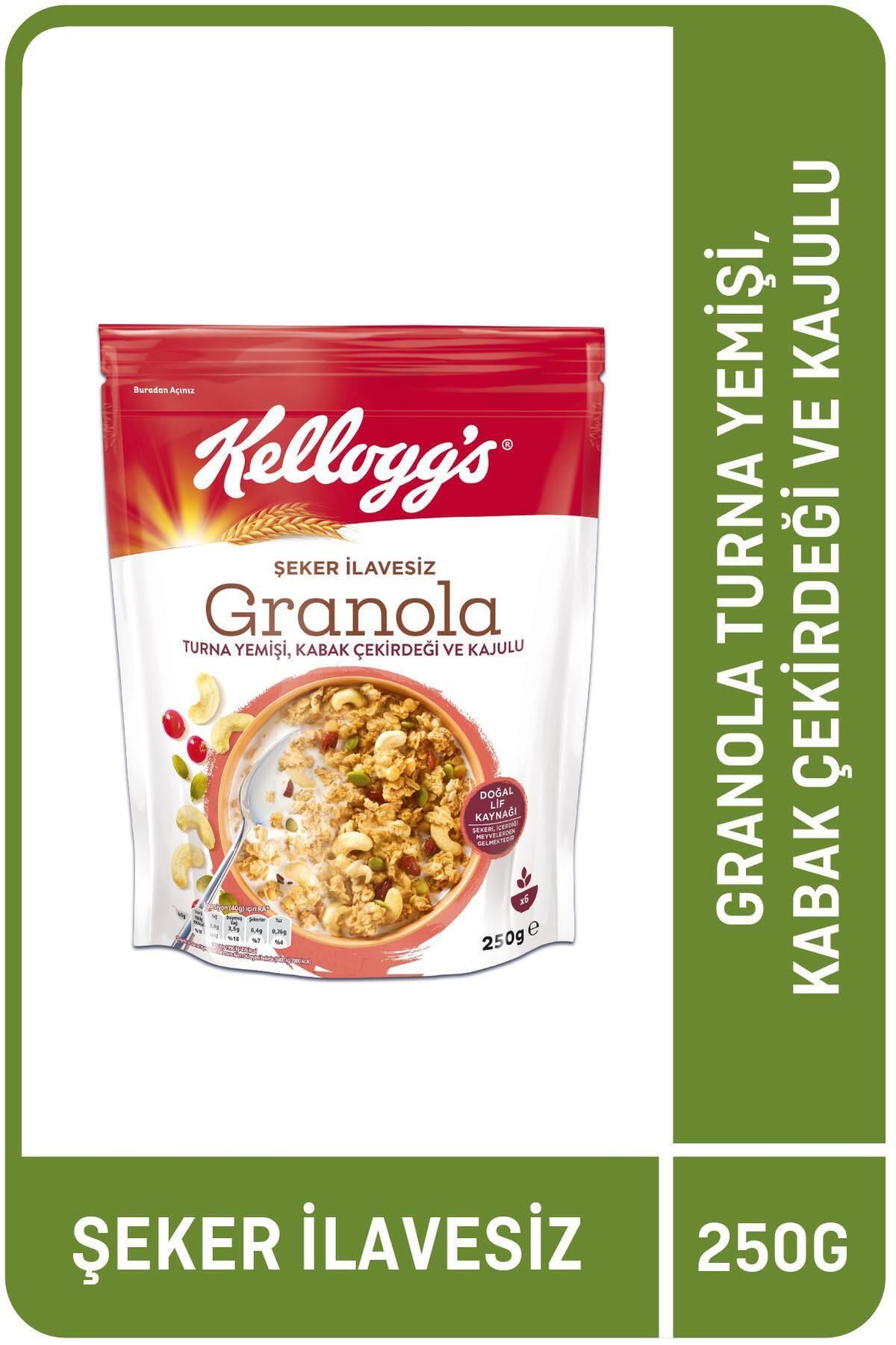 Kellogg's Şeker Ilavesiz Granola Turna Yemişi, Kabak Çekirdeği Ve Kajulu 250 Gr,%42 Yulaf Içerir, L