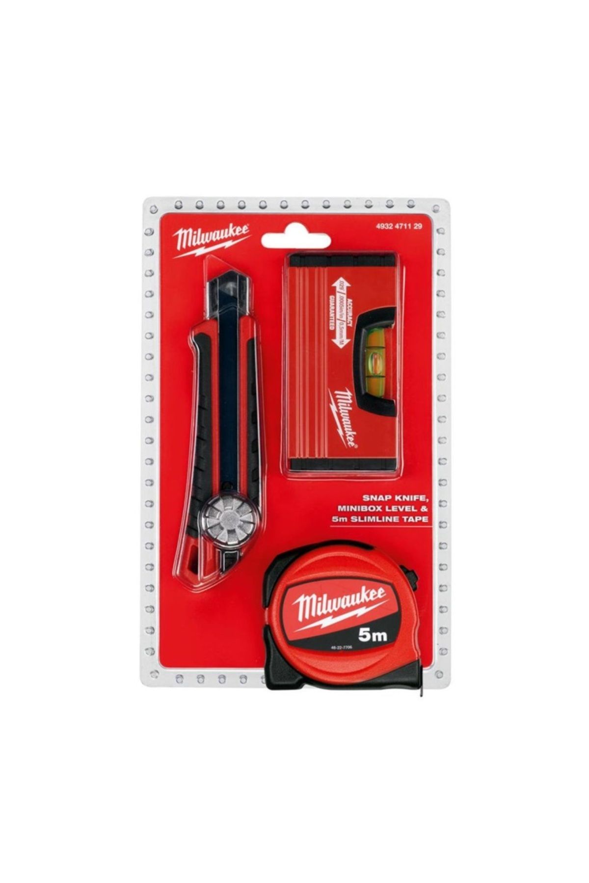 Milwaukee 3 Lü Maket Bıçağı Metre Minibox Terazi Seti