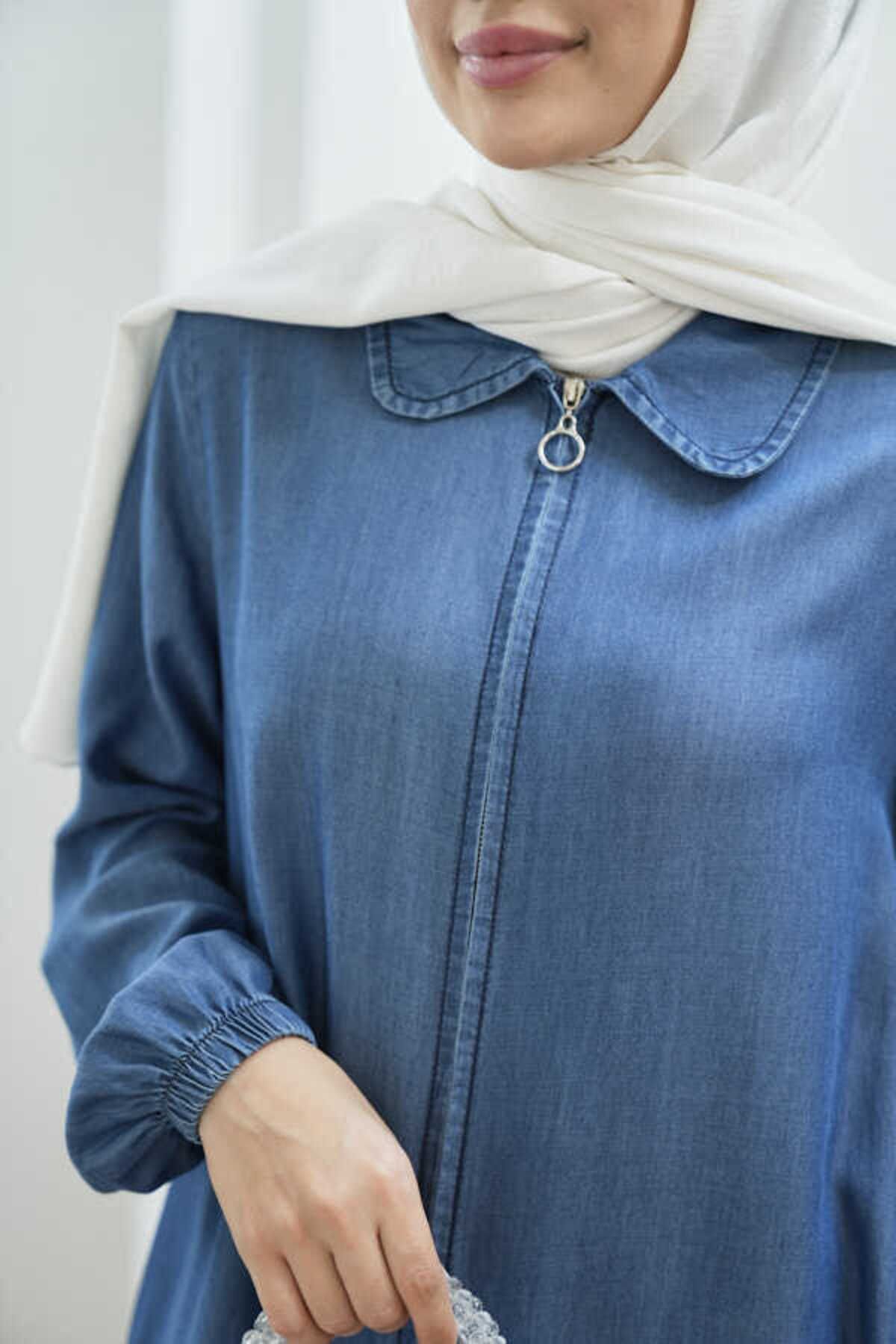 Neways-6644- Dark Blue Cap with Collar and Zipper 4