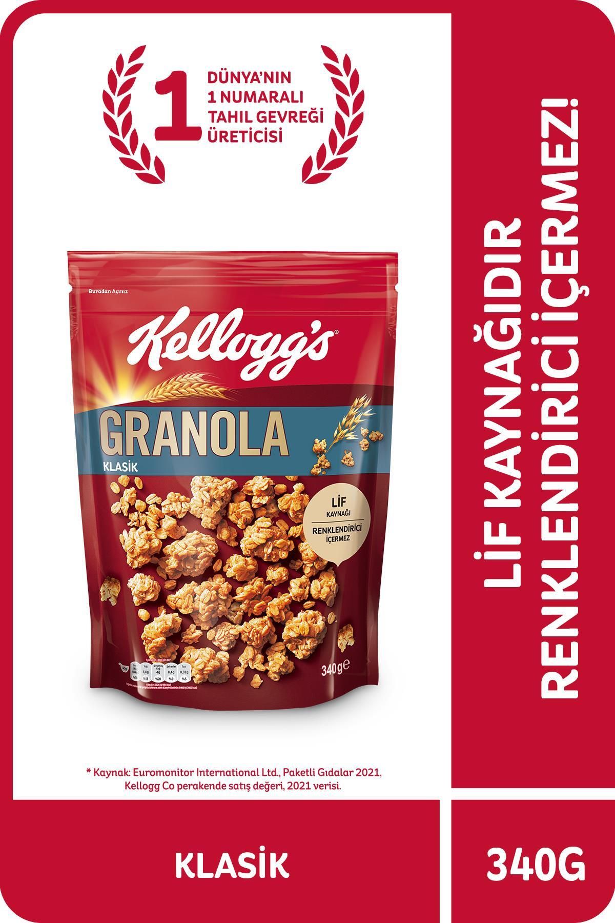 Kellogg's Klasik Granola 340 Gr,%56 Yulaf Içerir,lif Kaynağı,kahvaltılık Gevrek