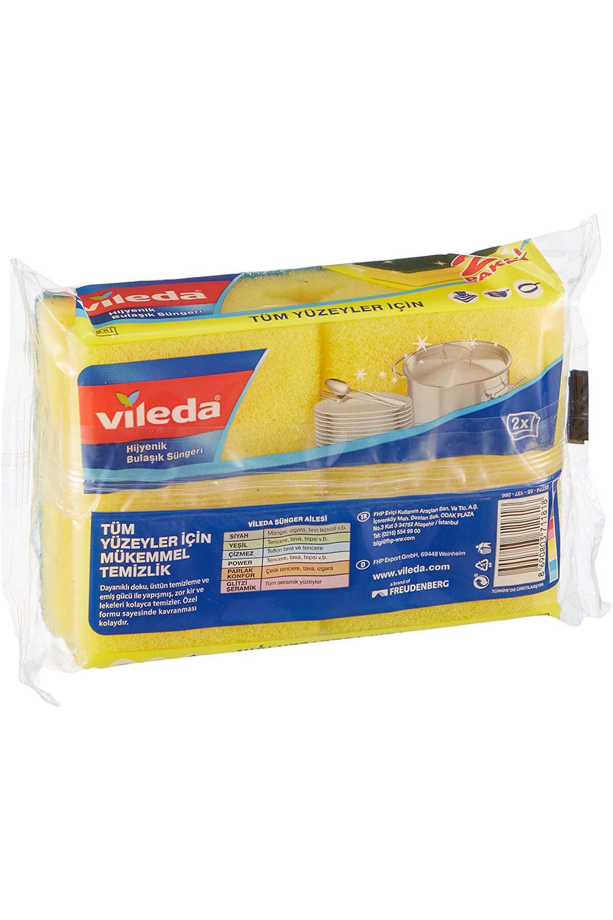 Vileda-24 عبوة من الإسفنج المموج الكلاسيكي باللون الأخضر - 12 عبوة 3