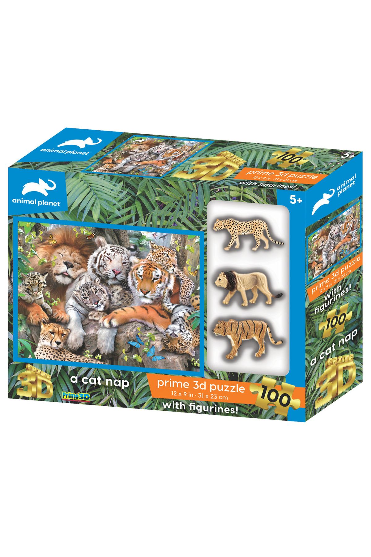 Prime 3D - Vahşi Kediler 100 Parça Puzzle ve Figür Set 15544