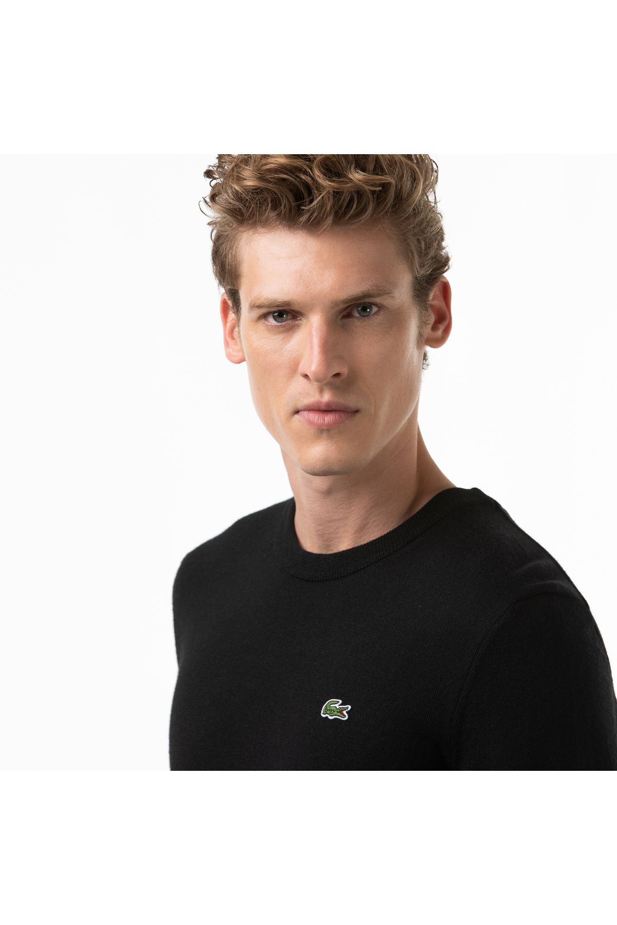 پلیور مشکی مردانه یقه دوچرخه سواری لباس کت و شلوار Lacoste