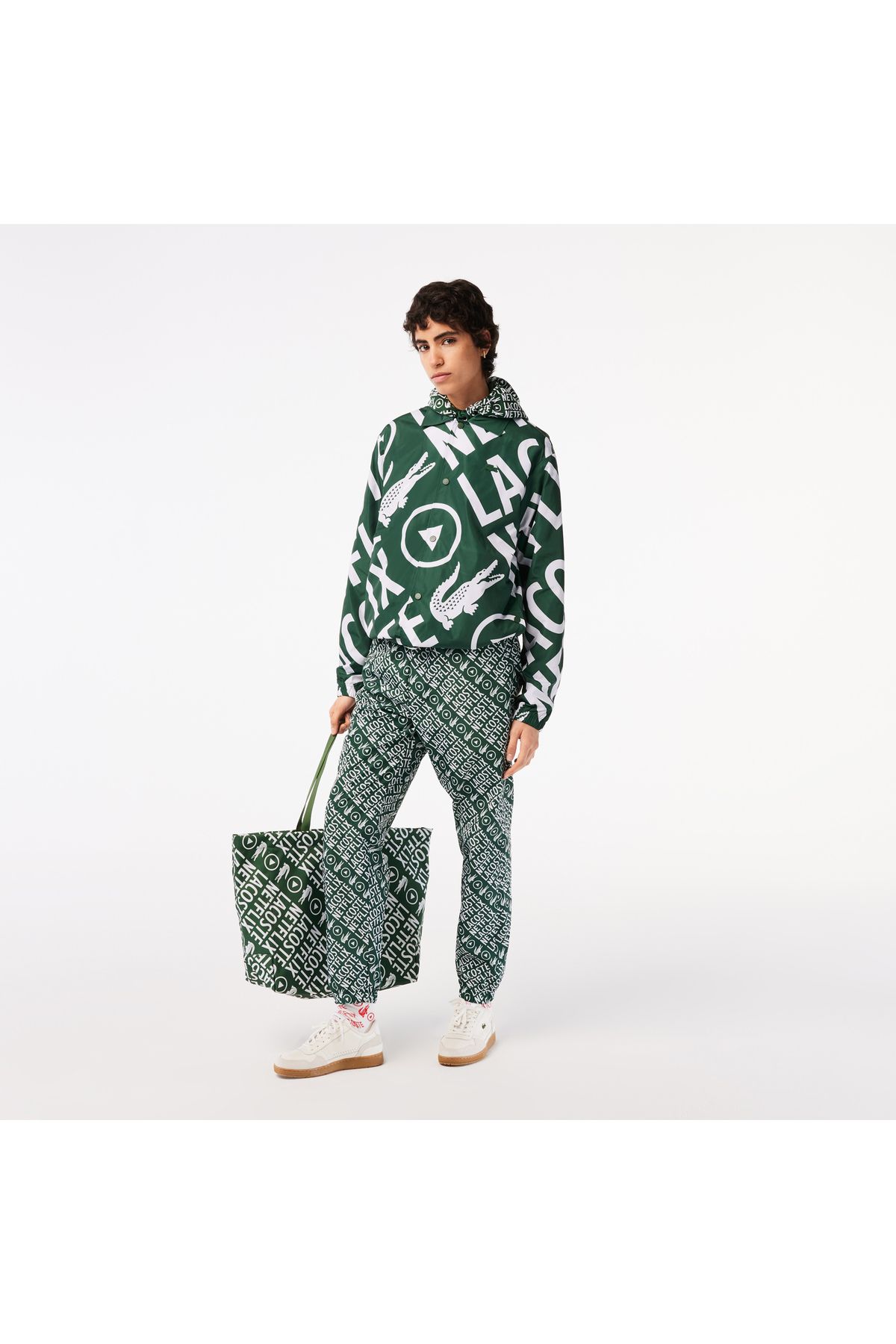 شلوار گرمکن سبز مردانه و زنانه Netflix Green TrackSuit شش Lacoste