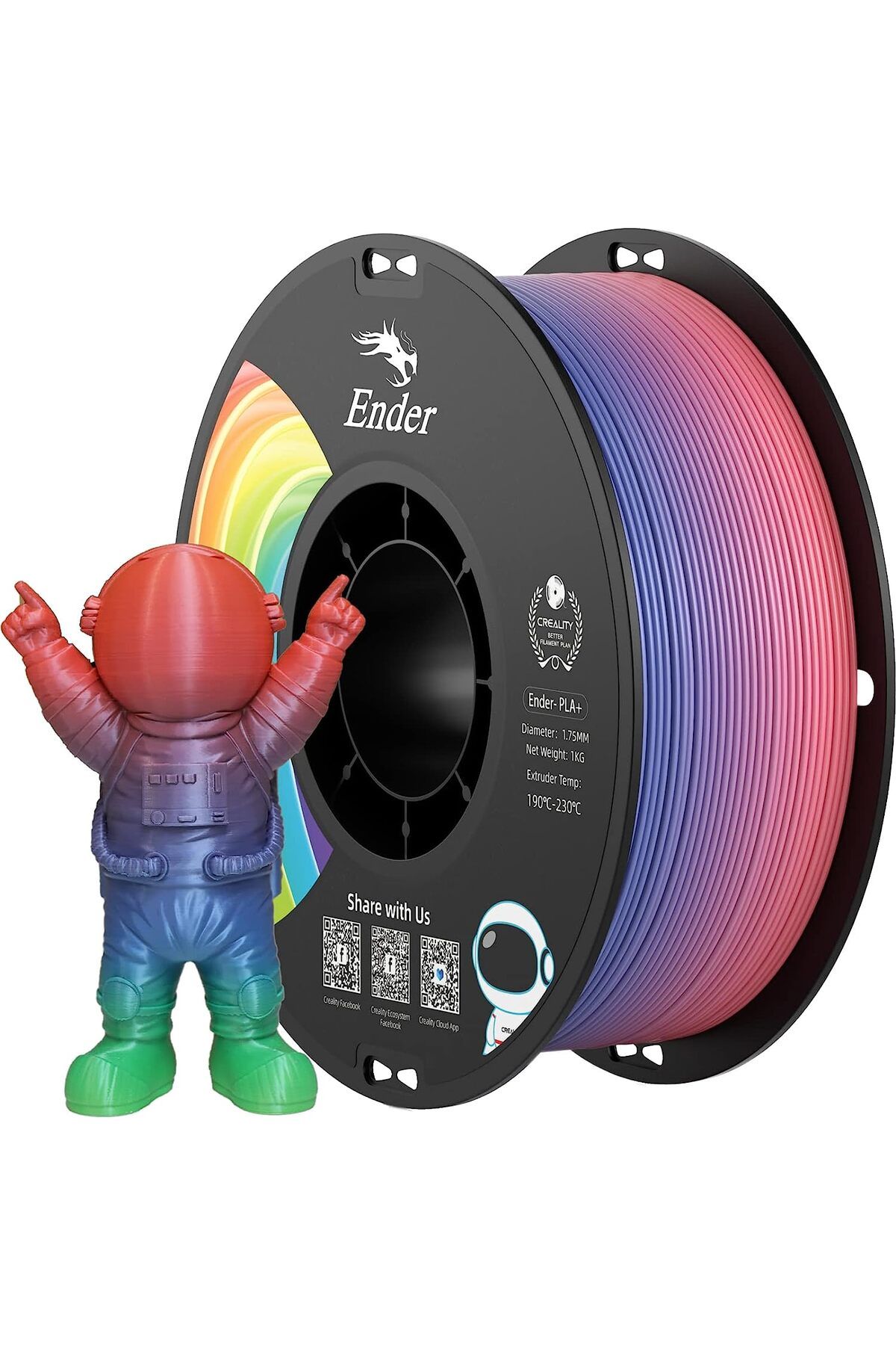 Creality Ender Pla Filament Gökkuşağı 1.75mm 1kg