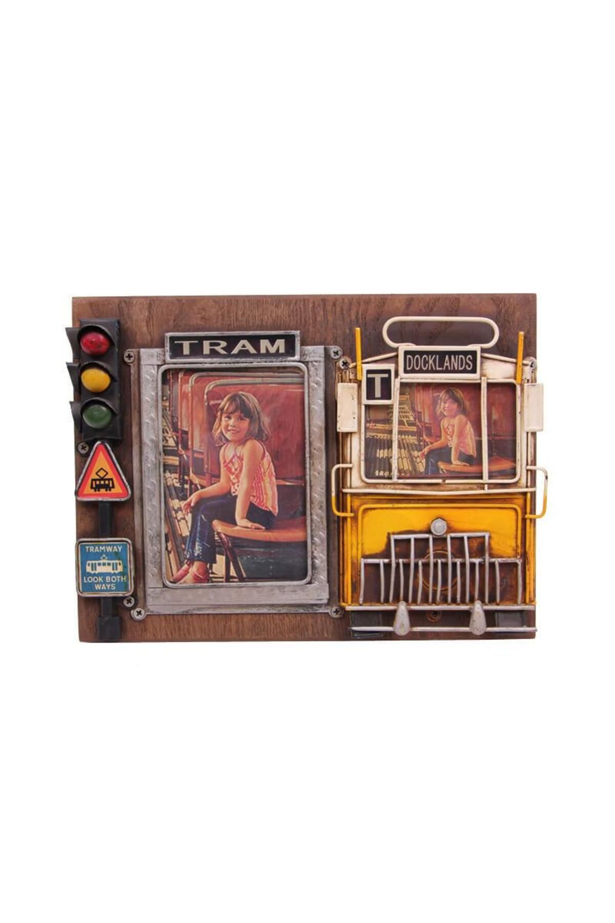 ascent store Dekoratif Metal Çerçeve Tramvay Dekorlu Vintage Ev Ofis Hediyelik