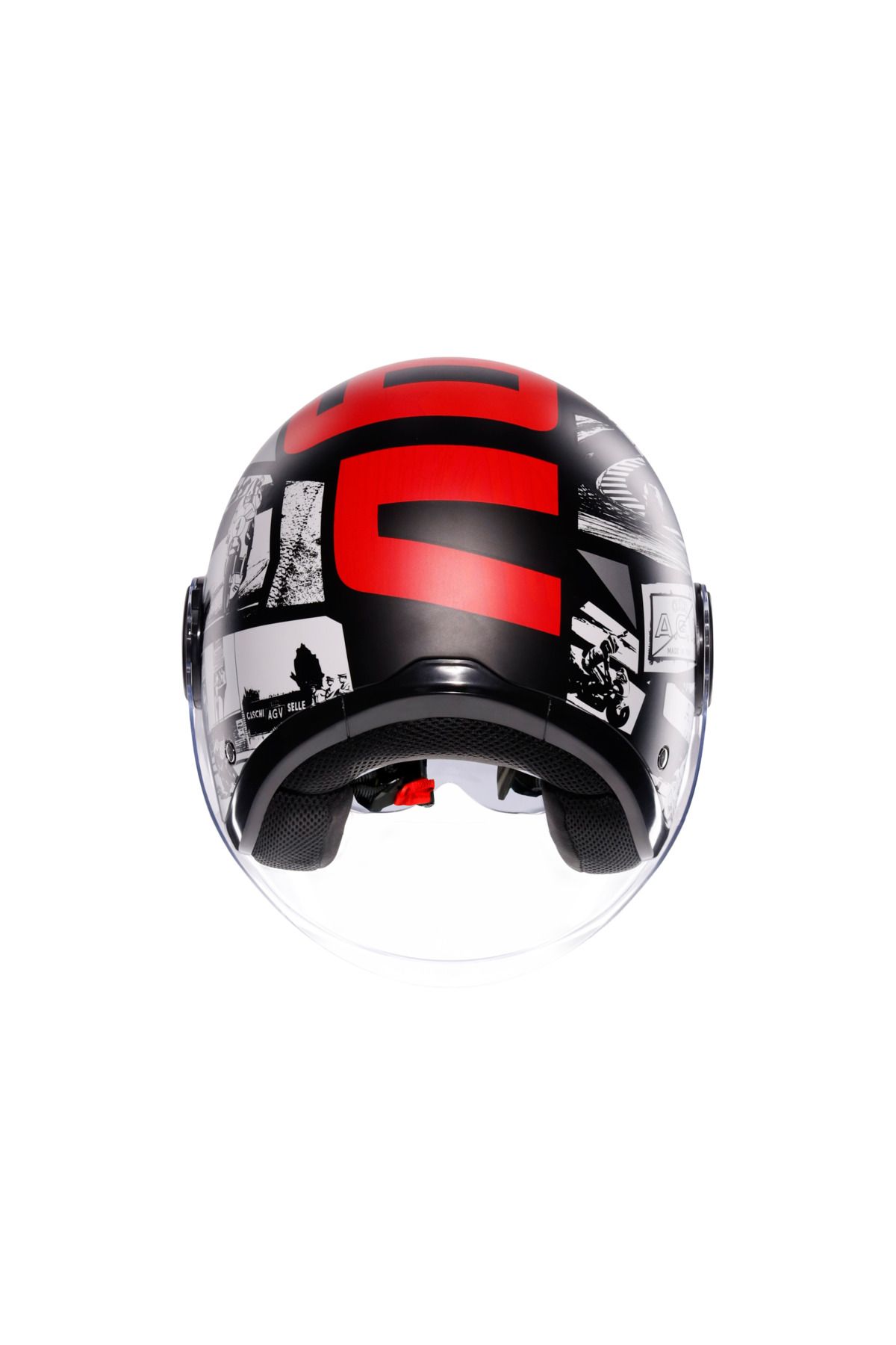 AGV-Eteres History Matt Black White Red Open Helmet 4