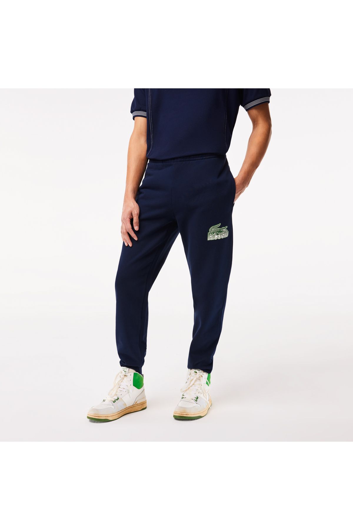 شلوار گرمکن آبی مردانه Neo Heritage 's Slim Fit Navy Blue TrackSuit شش Lacoste