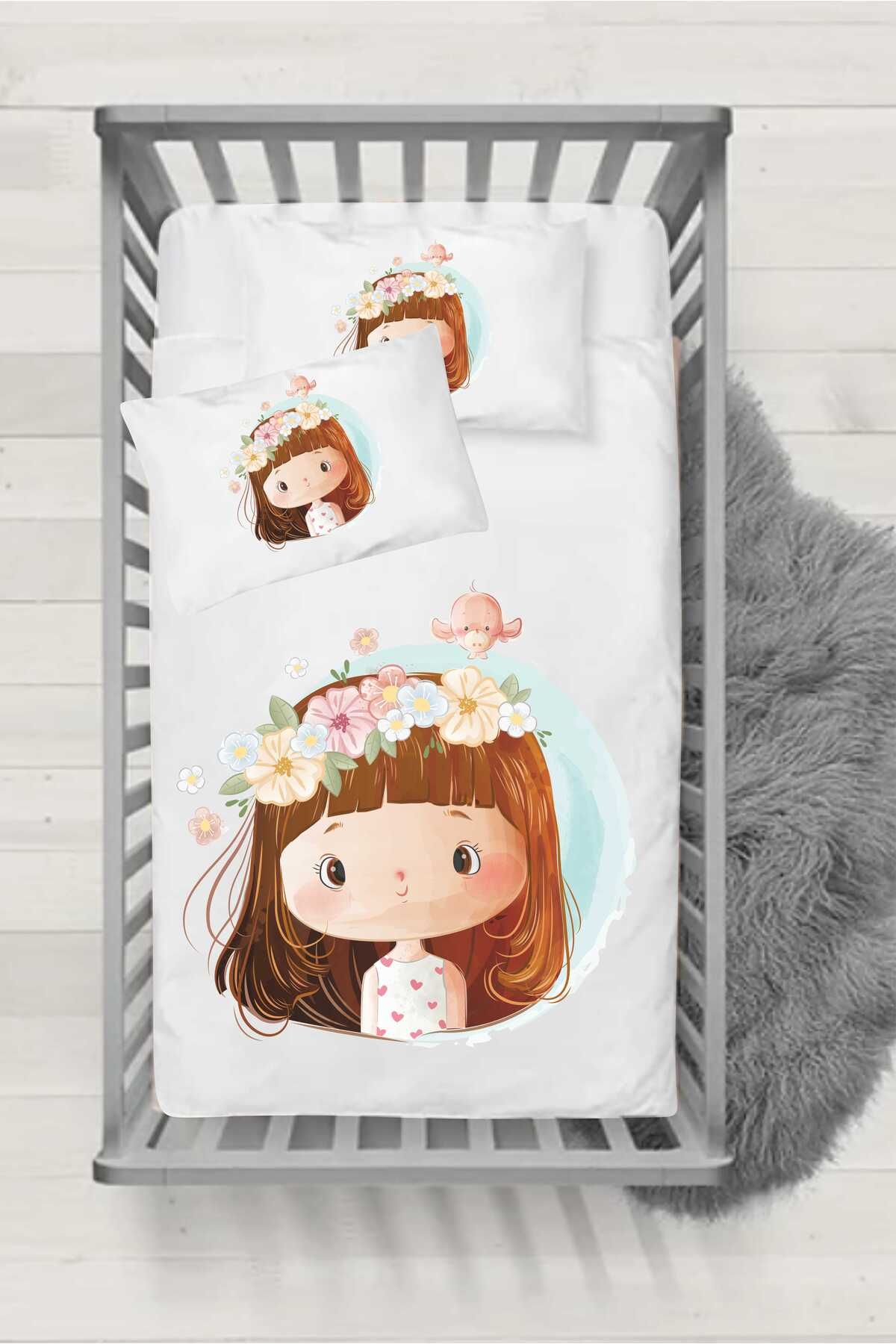 the mr east-Ranforce Baby Duvet Cover Set (Duvet Cover + 2 Pillows) - Girl 1