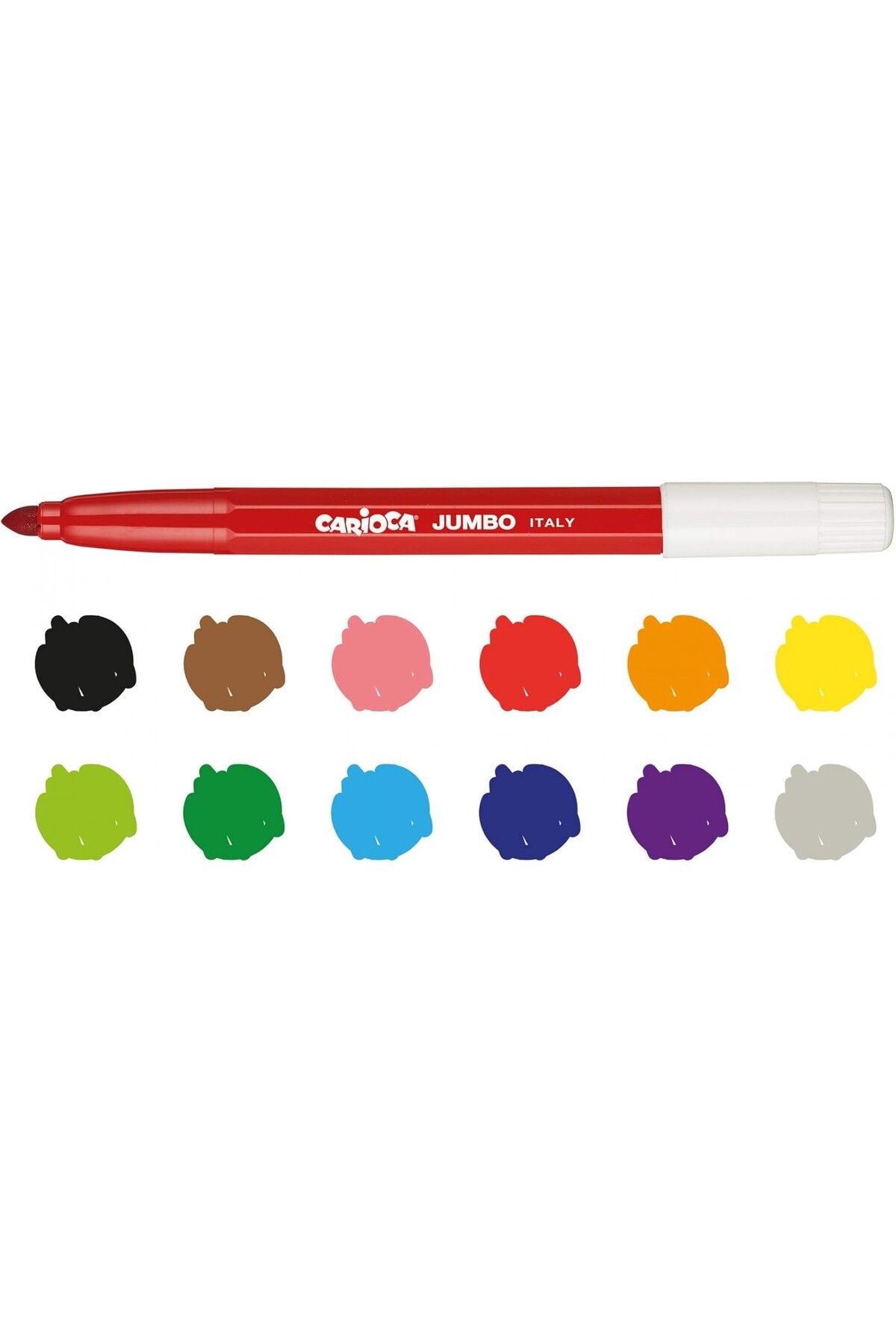 ماژیک نوک نمدی زرد مردانه و زنانه 12 رنگ جامبو احساس PEN 40569 Carioca