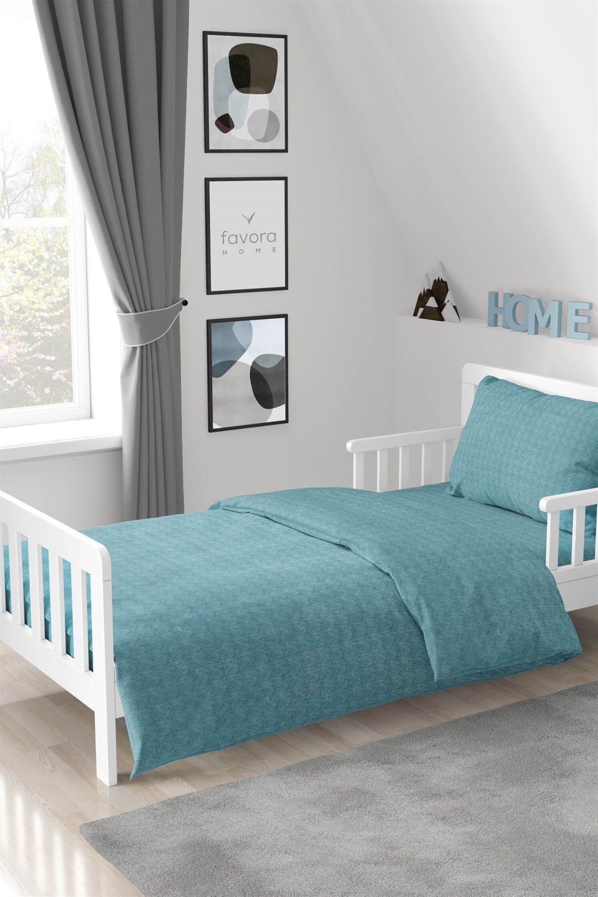 کاور لحاف یک نفره آبی مجموعه جلد دوتایی Duvet Gold Ranforce FAVORA