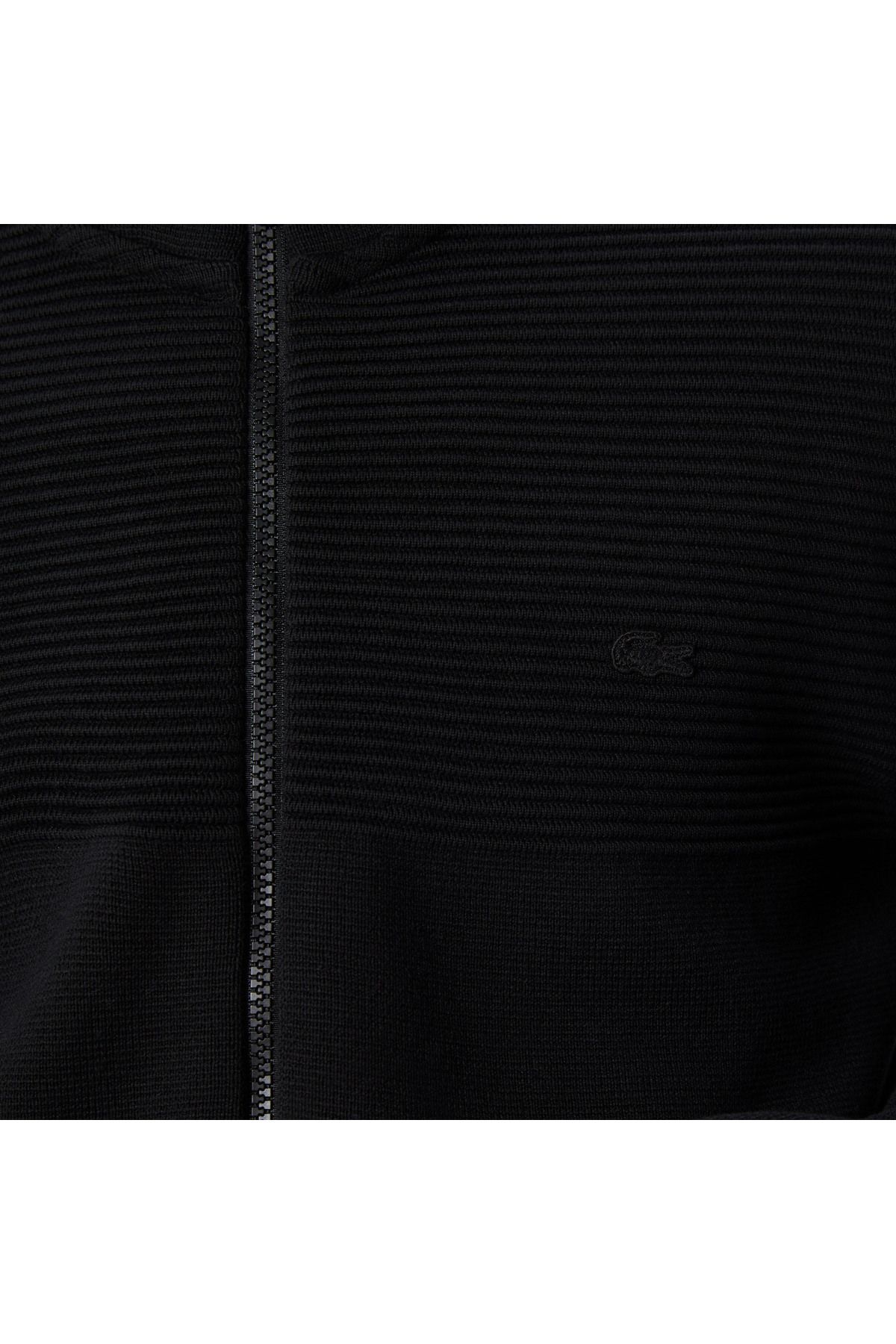پلیور مشکی مردانه سیاه آستین بلند با الگوی مرتب Lacoste