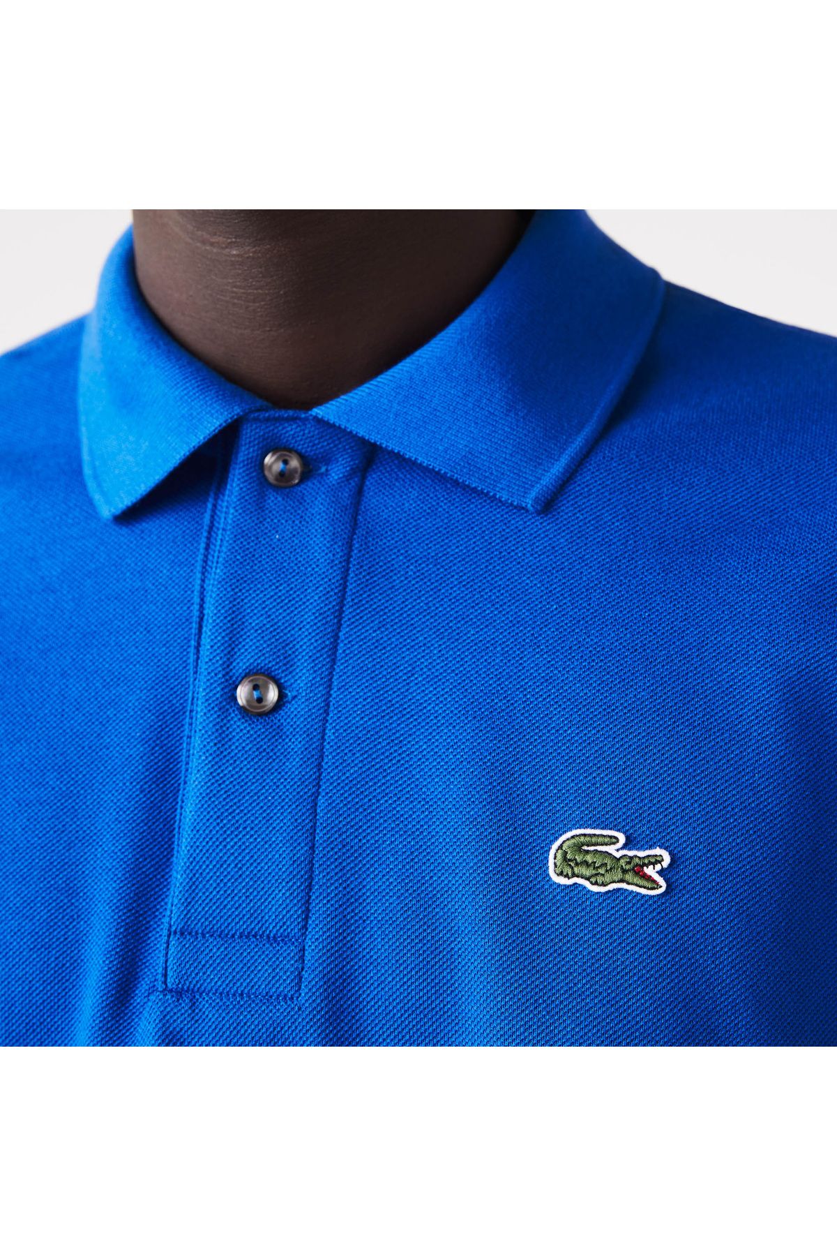 تی شرت یقه پولو آبی مردانه کلاسیک Fit L.12.12 چوگان Lacoste