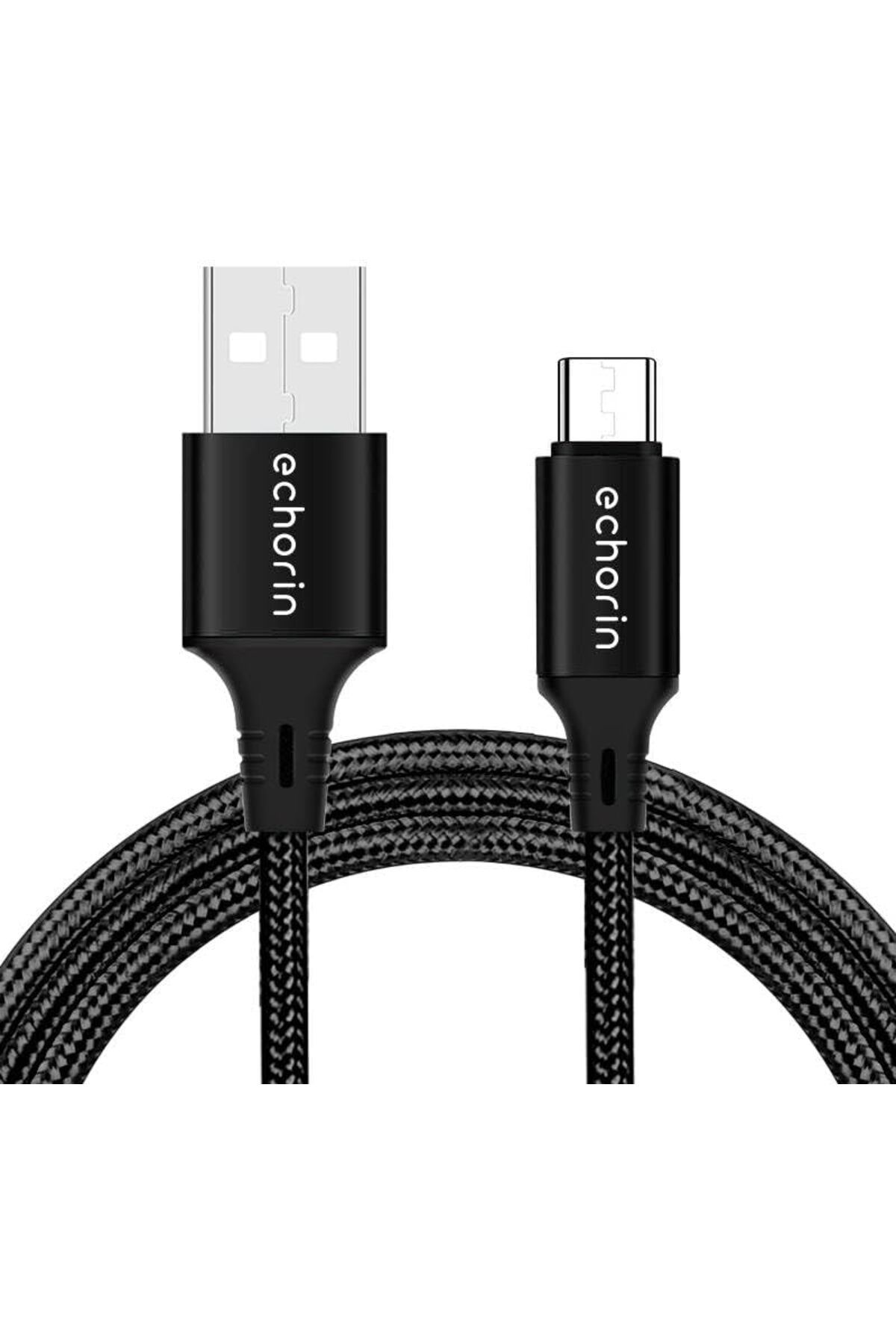 STOREMAX efshopx USB-A'dan USB-C'ye Örgülü, 1 Metre, Hızlı Şarj ve Data Kablosu, Siyah New Desing 10021