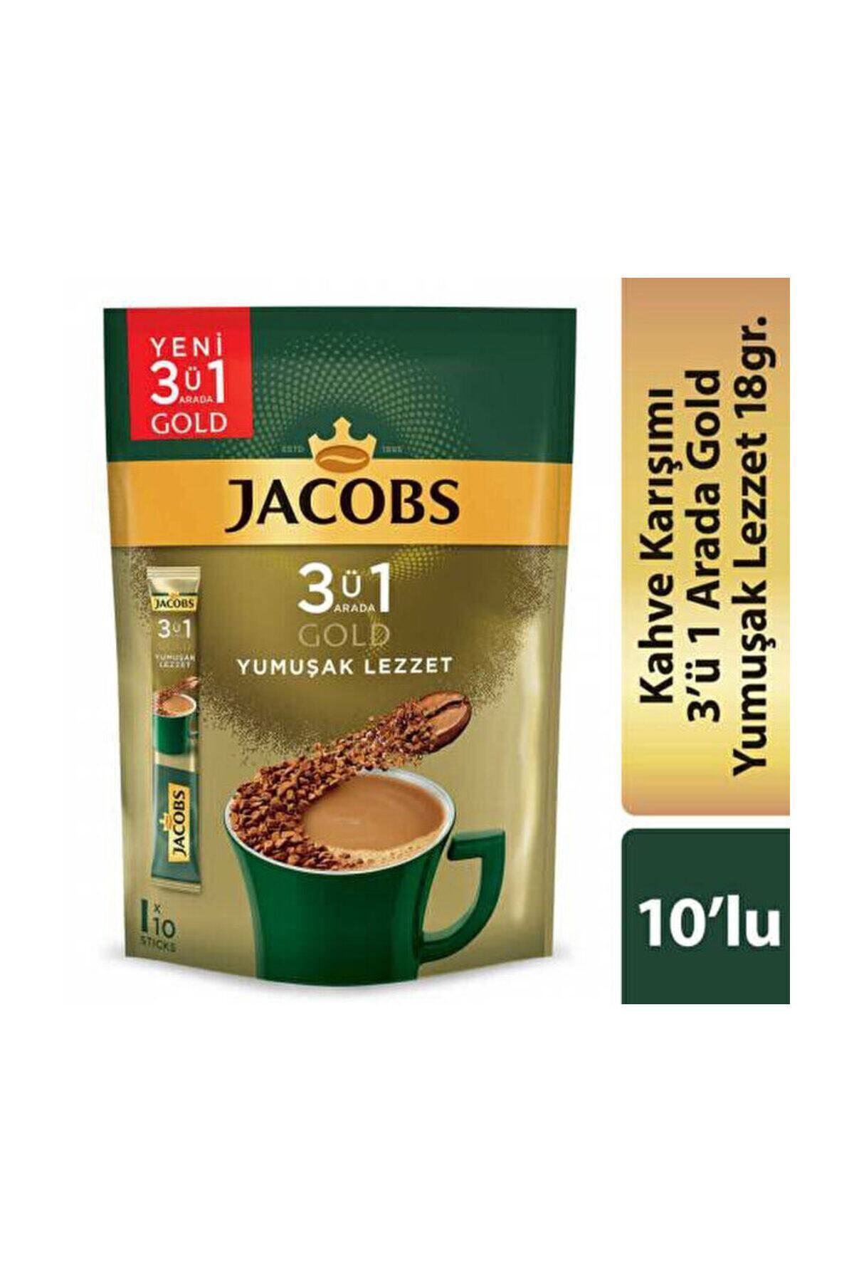 Jacobs 3'ü 1 Arada Gold Yumuşak Içim Karışım Kahve 10'lu Paket