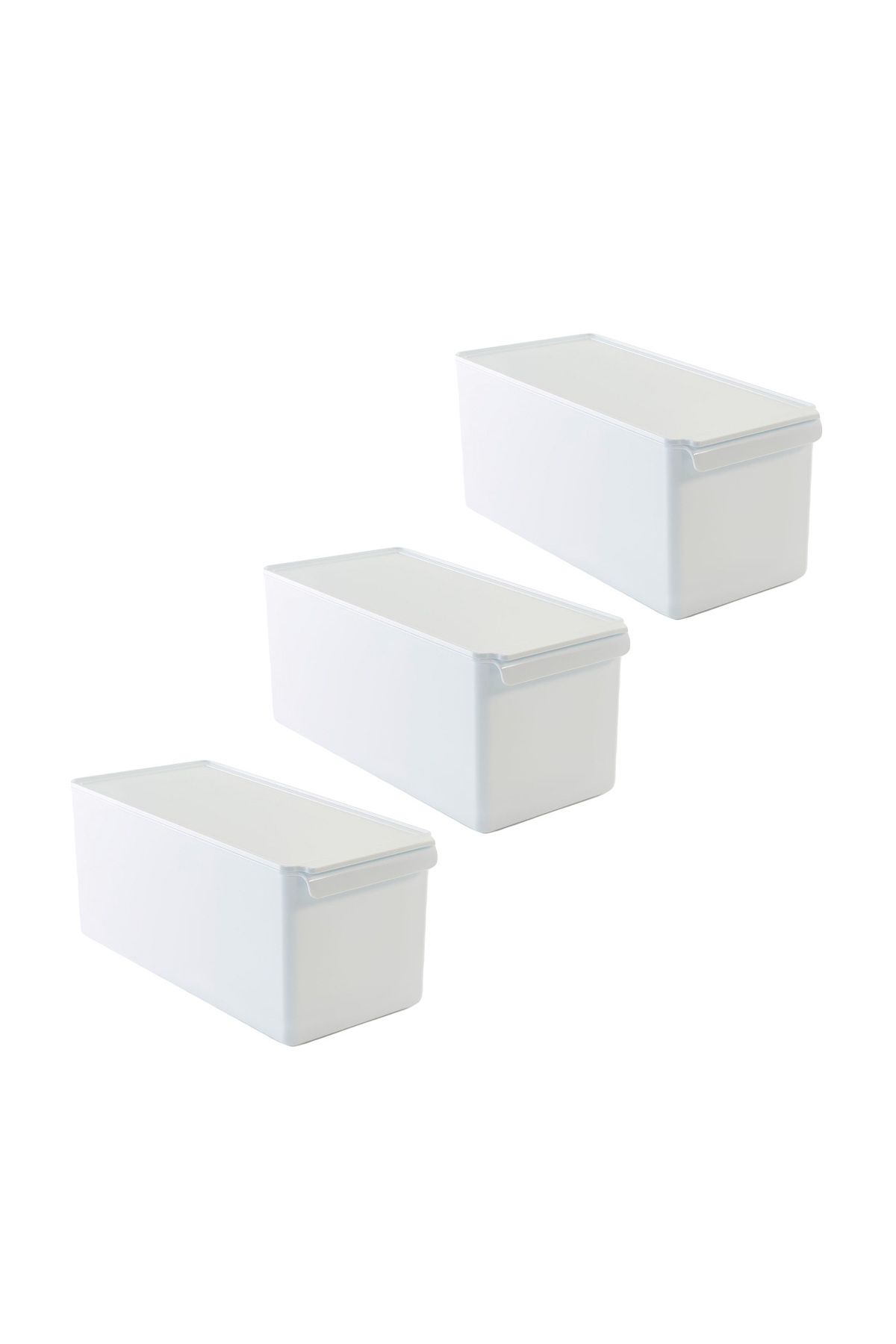 teknotrust Kapaklı Dolap İçi Organizer 3'lü, Saklama ve Düzenleme, Beyaz, 165x355x160mm