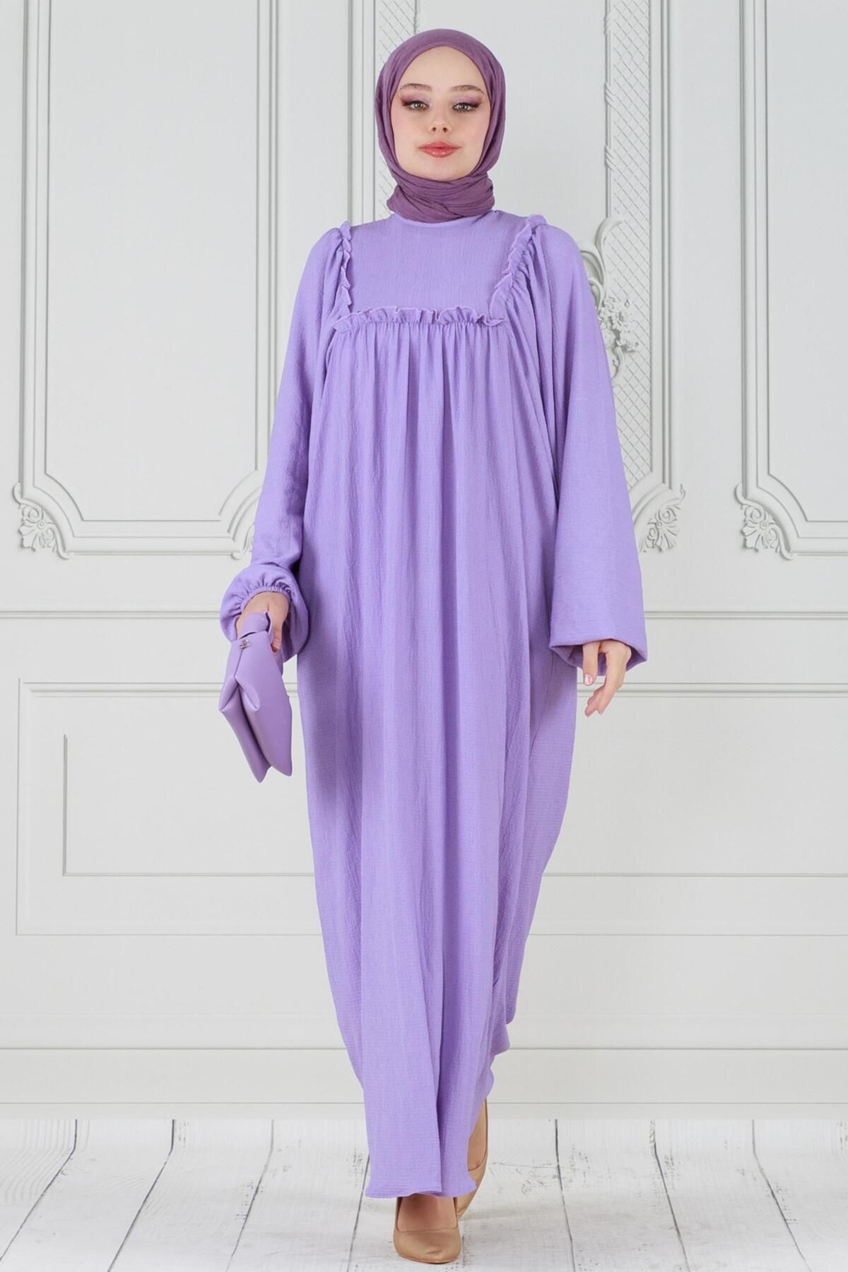 Sevitli-Lilac Ruffle Frilly Roaba Dress 1