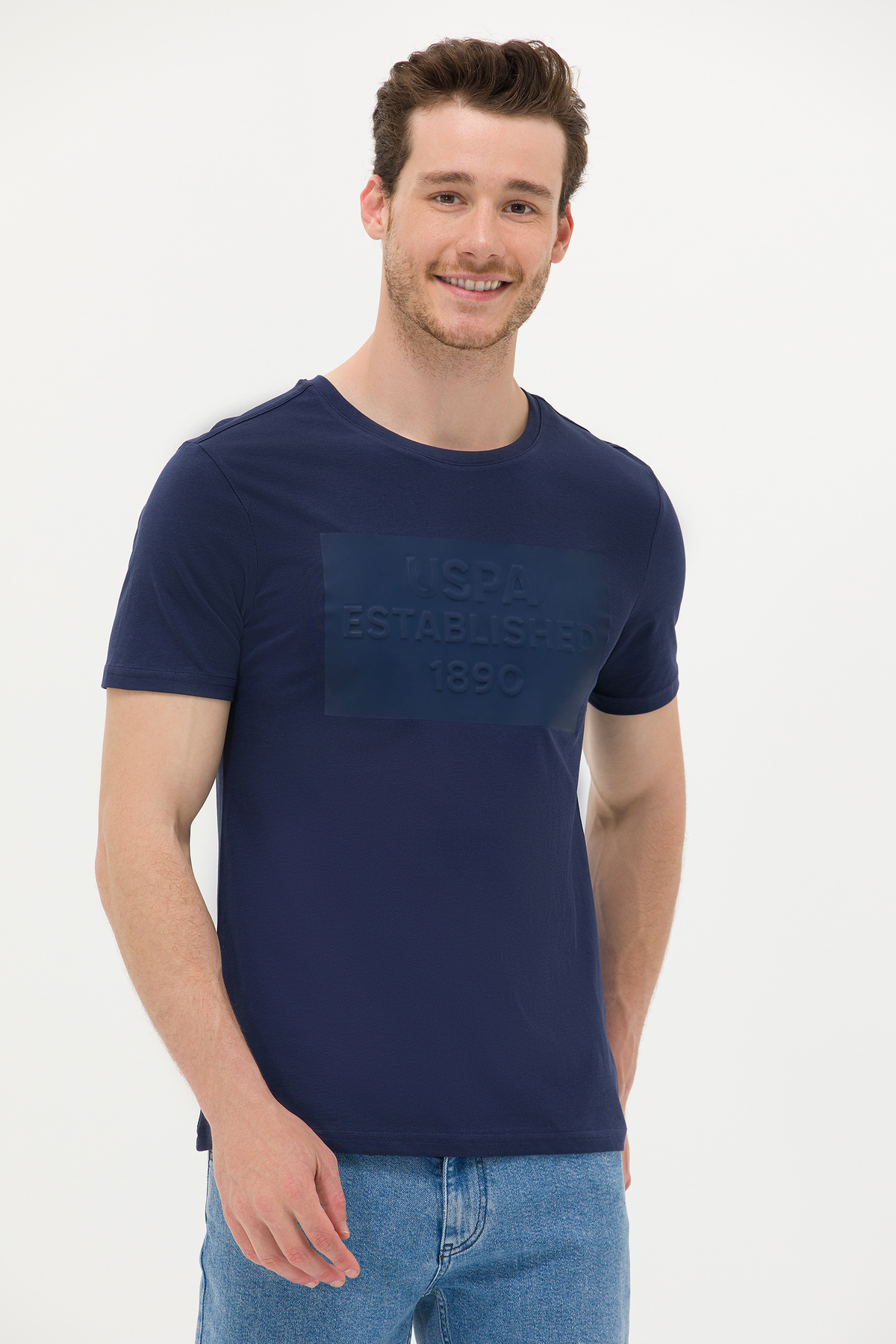 یو اس پولو تی‌شرت مردانه یقه گرد سرمه‌ای کد ۵۰۲۶۳۵۶۴-VR033