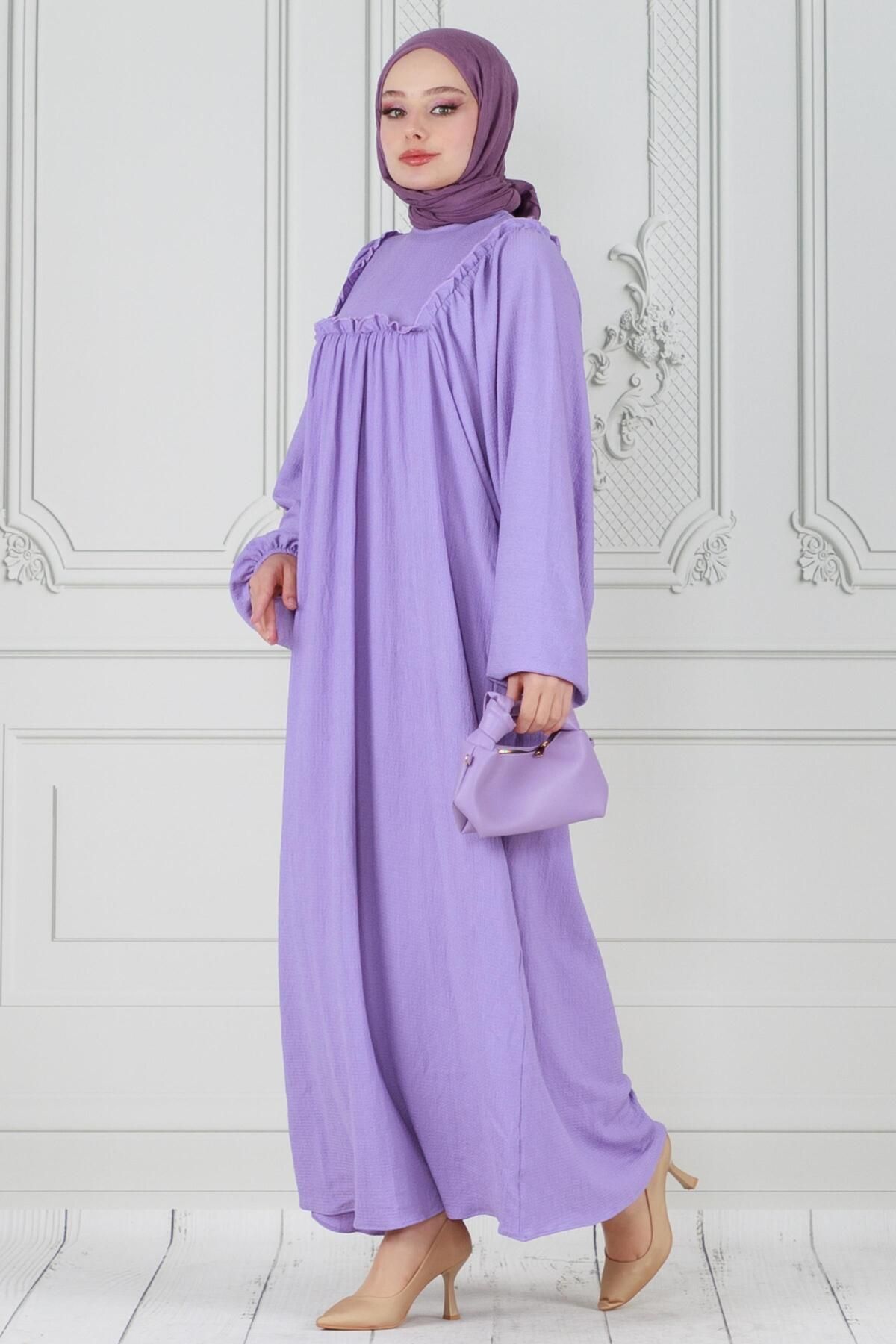 Sevitli-Lilac Ruffle Frilly Roaba Dress 3