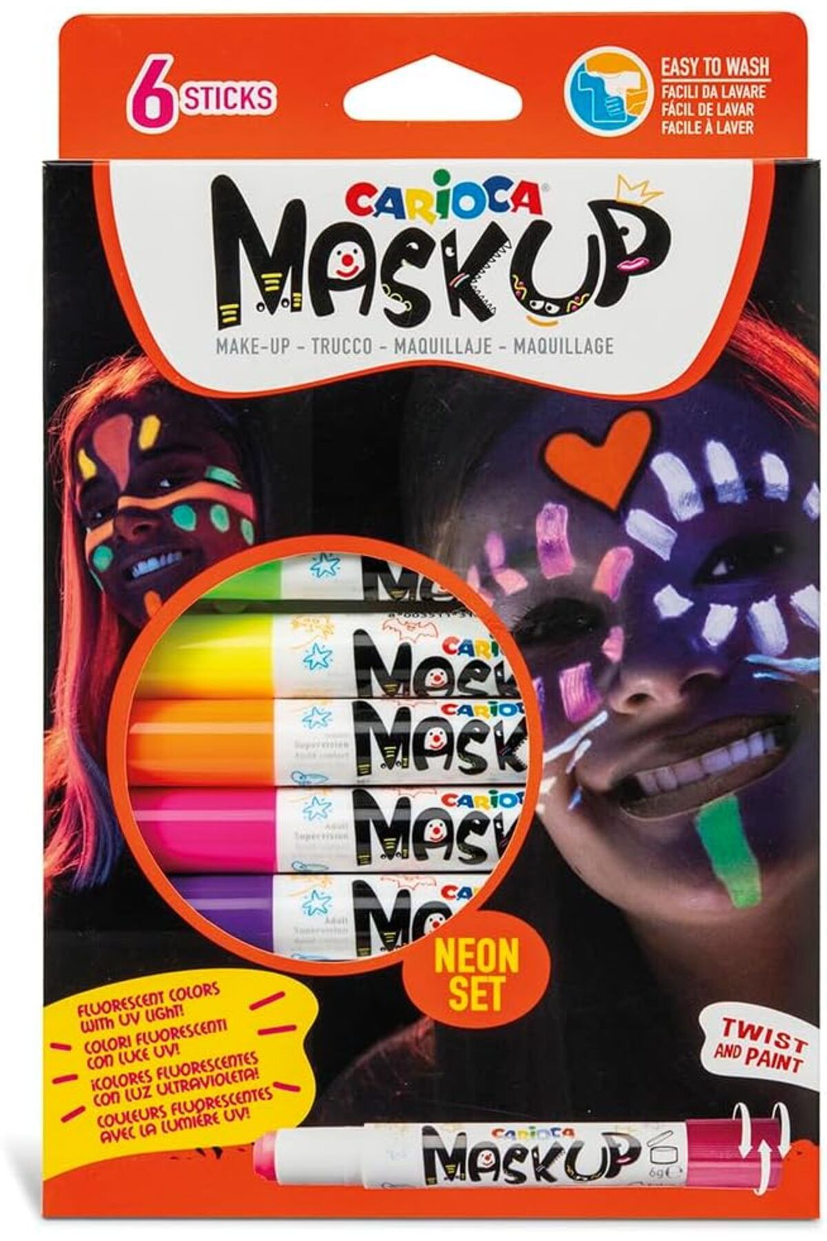 STOREMAX efshopx Mask Up Yüz Boyası - Neon (6 Renk) New Desing 1002192