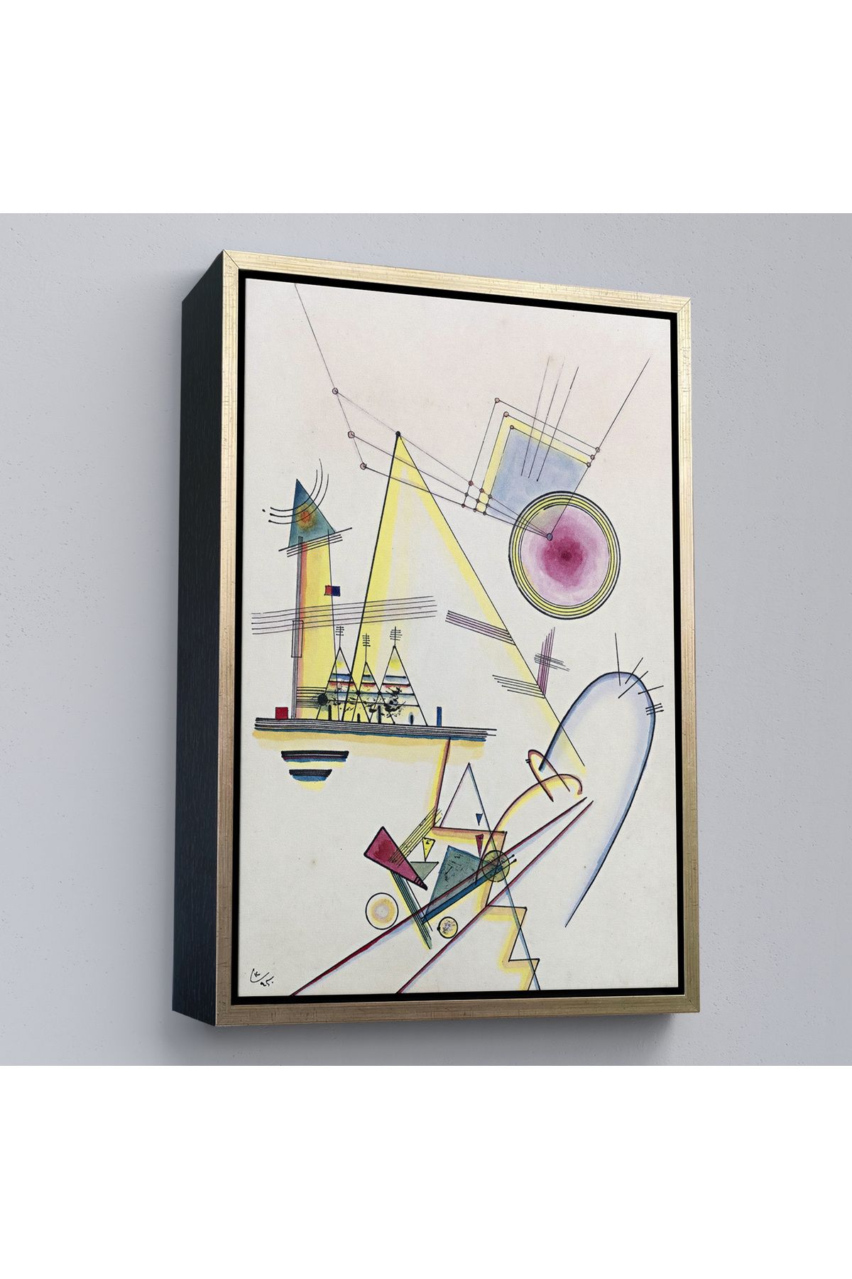 Shoprit Çerçeveli Wassily Kandinsky - Hassas Ruh Tablosu-7499