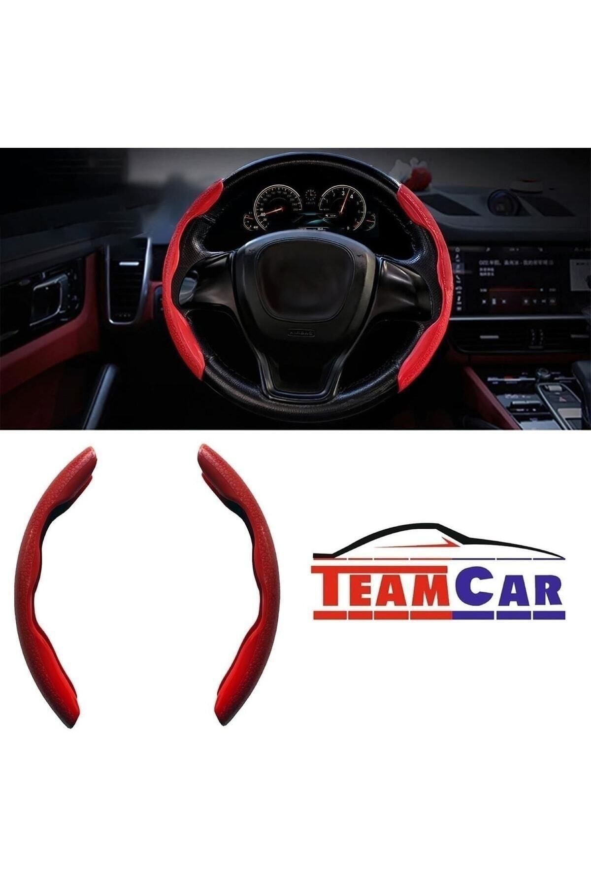 TEAMCAR Direksiyon Koruyucu Kılıfı Sport Kapak Kırmızı